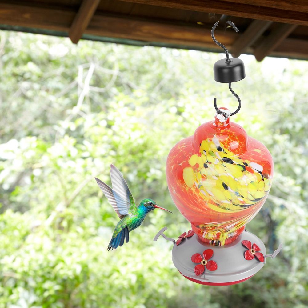 Courtyard Colorful Painting Bird Feeder Water Feeding Tool Equipment for — image 1