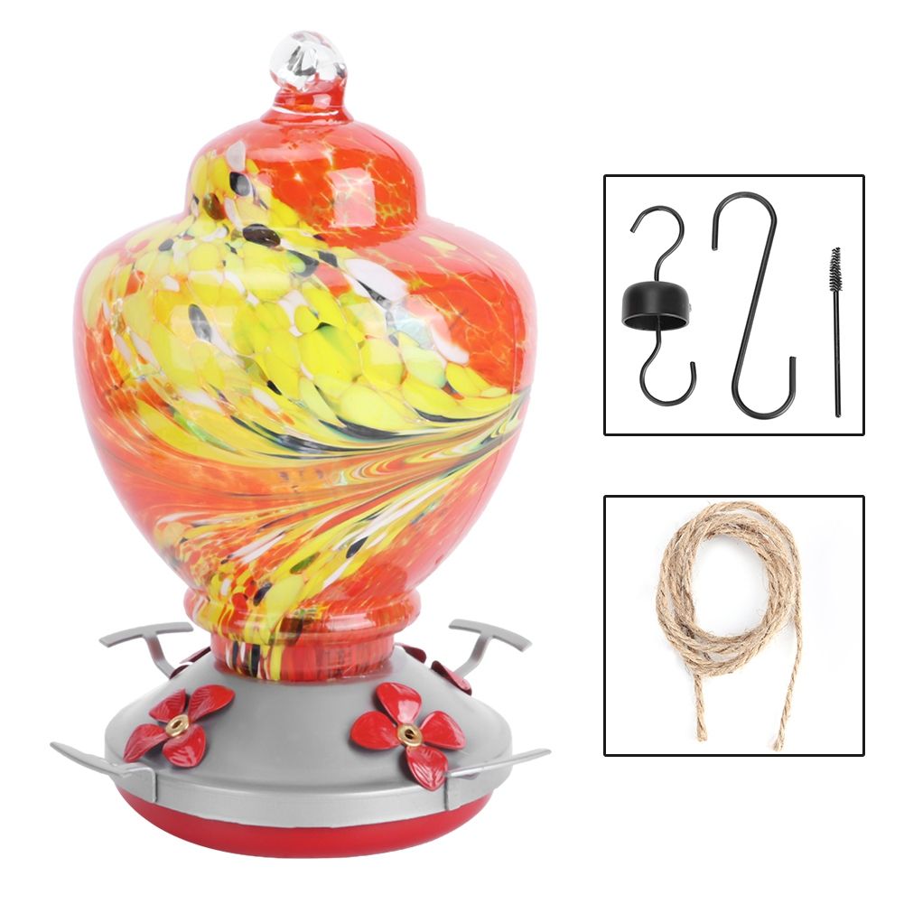 Courtyard Colorful Painting Bird Feeder Water Feeding Tool Equipment for view 2