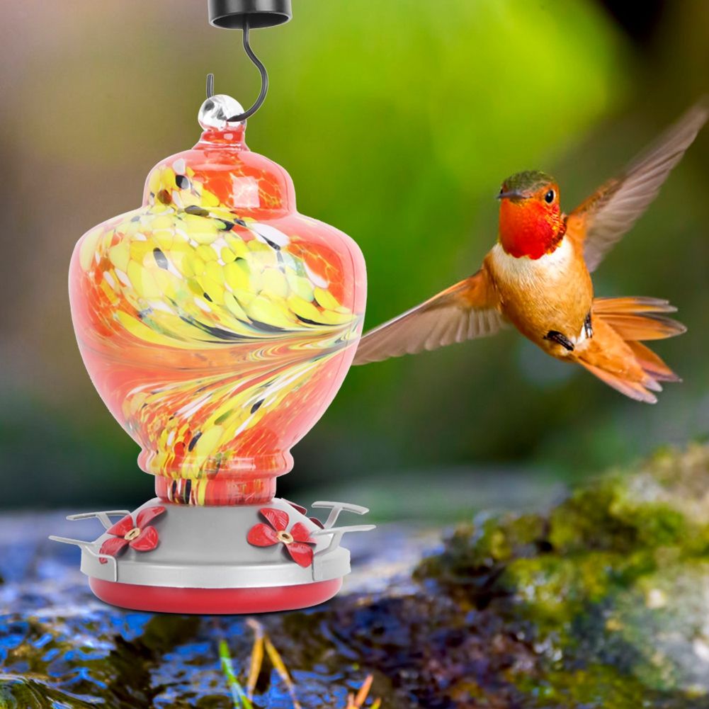 Courtyard Colorful Painting Bird Feeder Water Feeding Tool Equipment for view 5