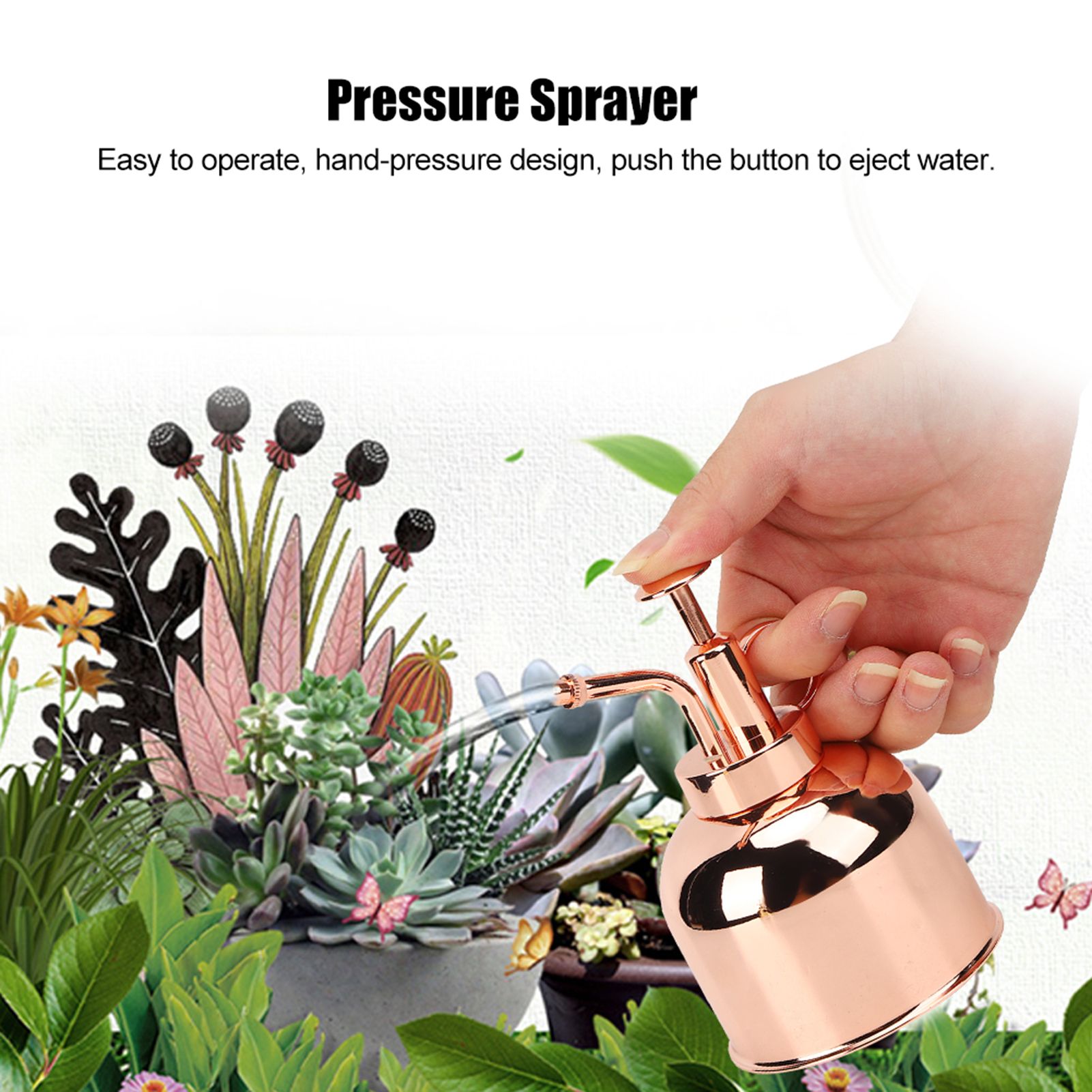 Beautiful Hand Pressure Watering Can Pot Spray Bottle Indoor Plant Misters view 12