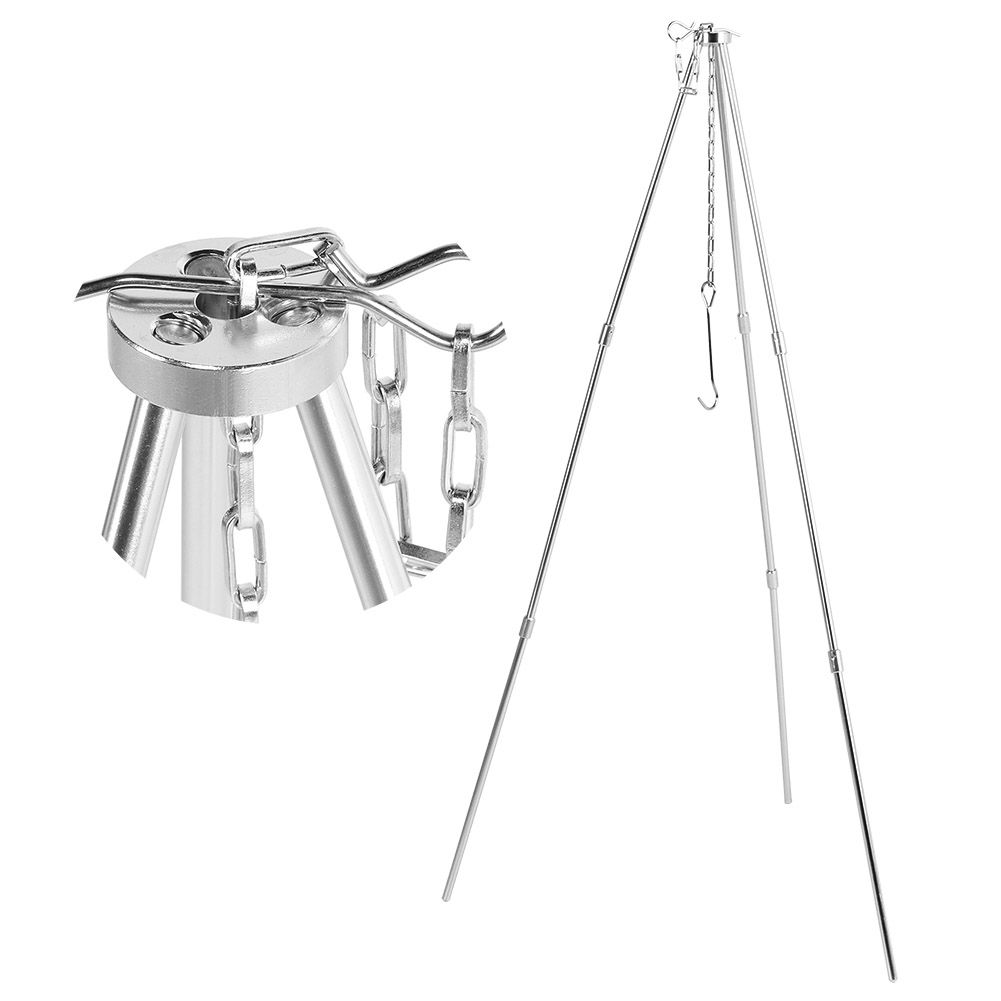 Portable Outdoor Cooking Tripod with Adjustable Hang Chain Hanging Pot Grill view 7