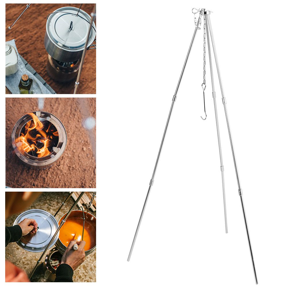 Portable Outdoor Cooking Tripod with Adjustable Hang Chain Hanging Pot Grill view 10
