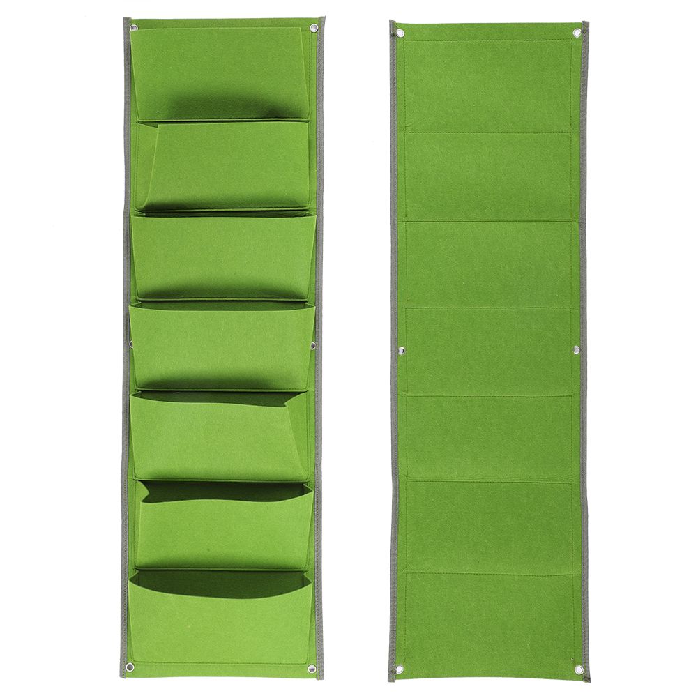 7‑Pocket Vertical Felt Plant Bag Corrosion Resistant Breathable Wall Planter view 7