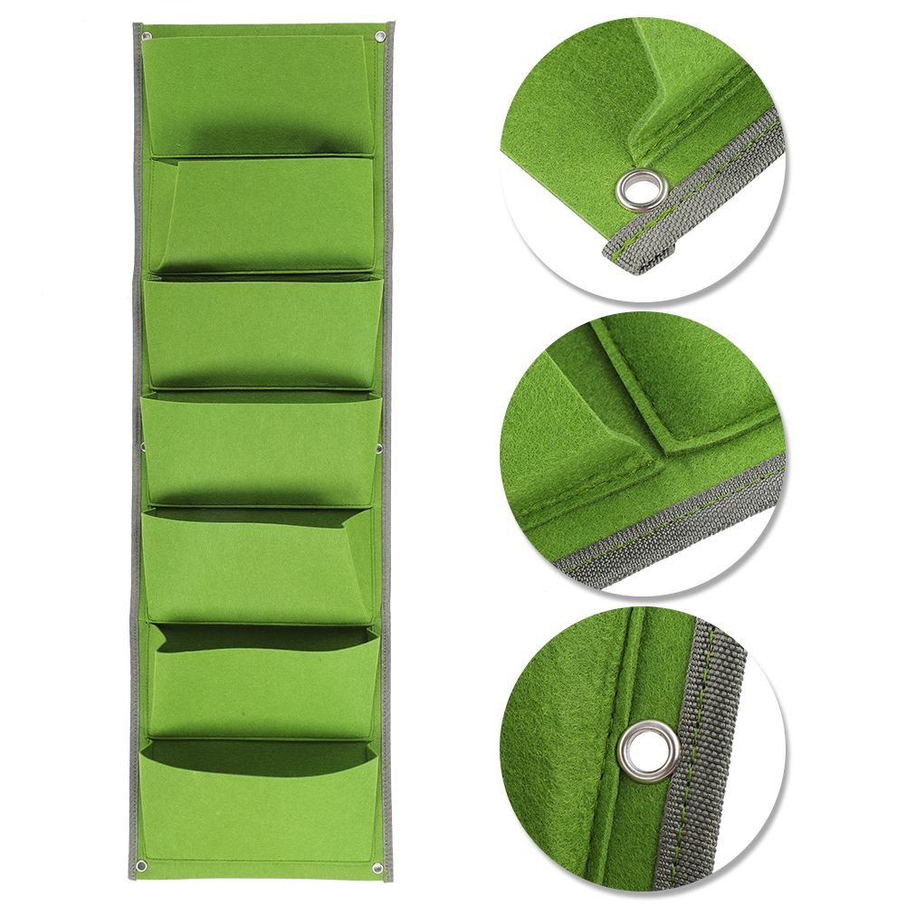 7‑Pocket Vertical Felt Plant Bag Corrosion Resistant Breathable Wall Planter view 8