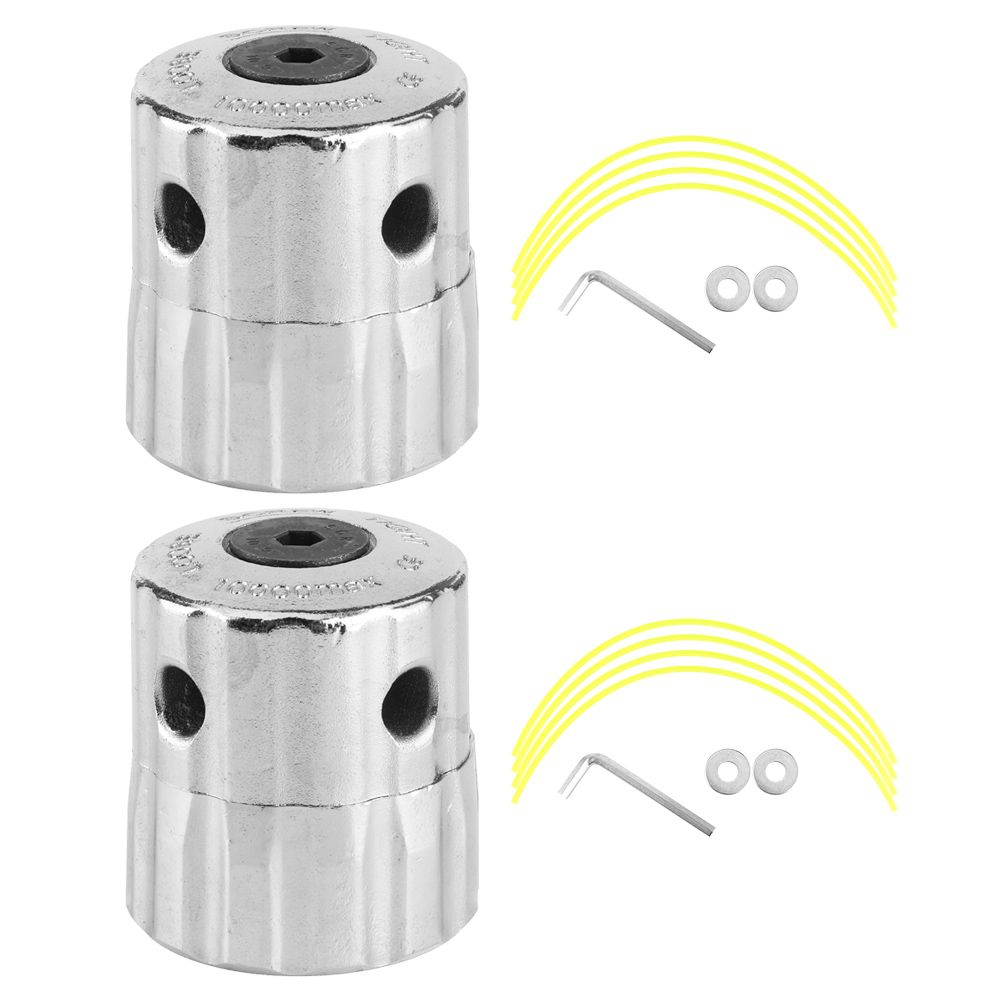 2Pcs/Set Aluminum Alloy Grass Trimmer Head with Lines Replacement Lawn Mover view 2