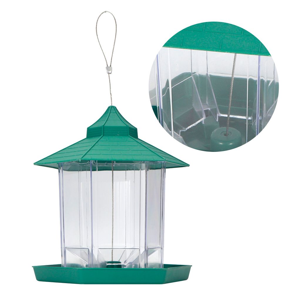 Waterproof Hanging Plastic Transparent Bird Feeder Feeding Tools for Outdoor view 6