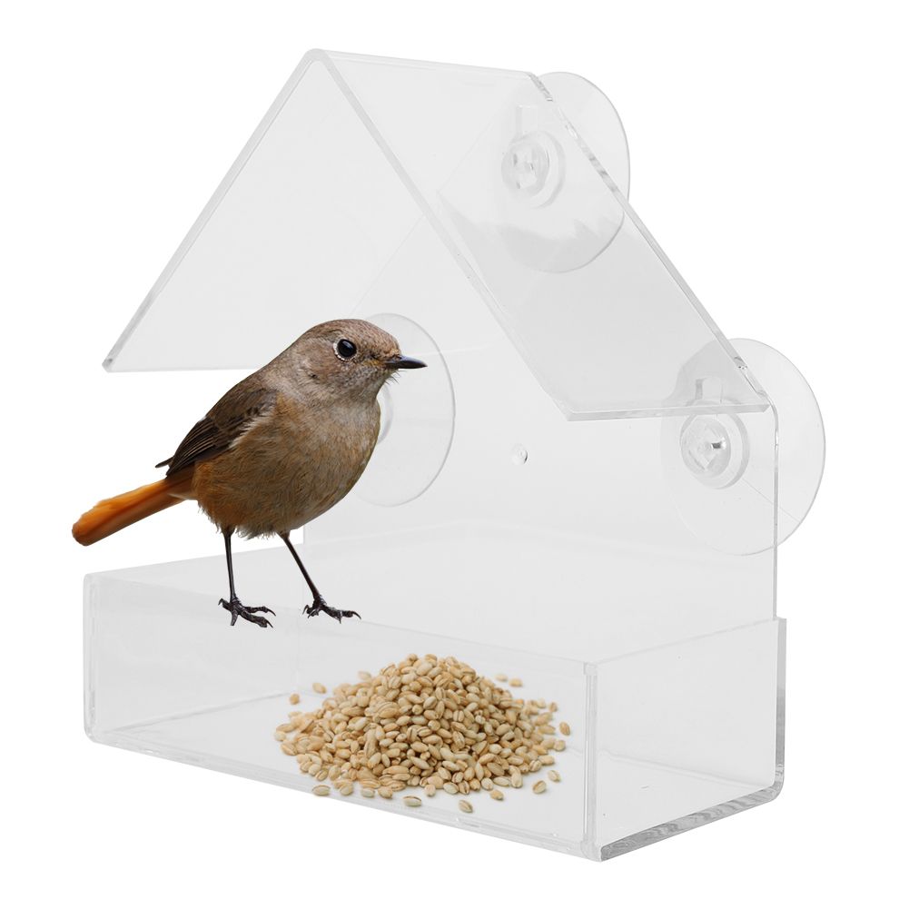 Indoor Outdoor Hanging Acrylic Pet Bird Feeder Feeding Tools for Garden view 9