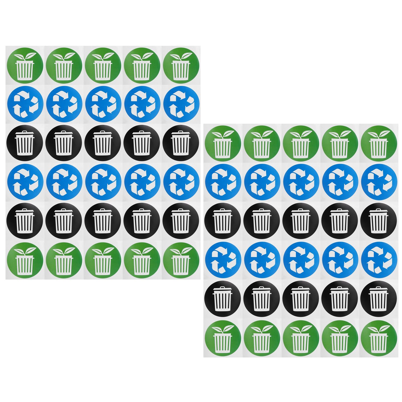 60Pcs/Set Circular Garbage Collection Identification Recycle Decal Dustbin Sticker view 3