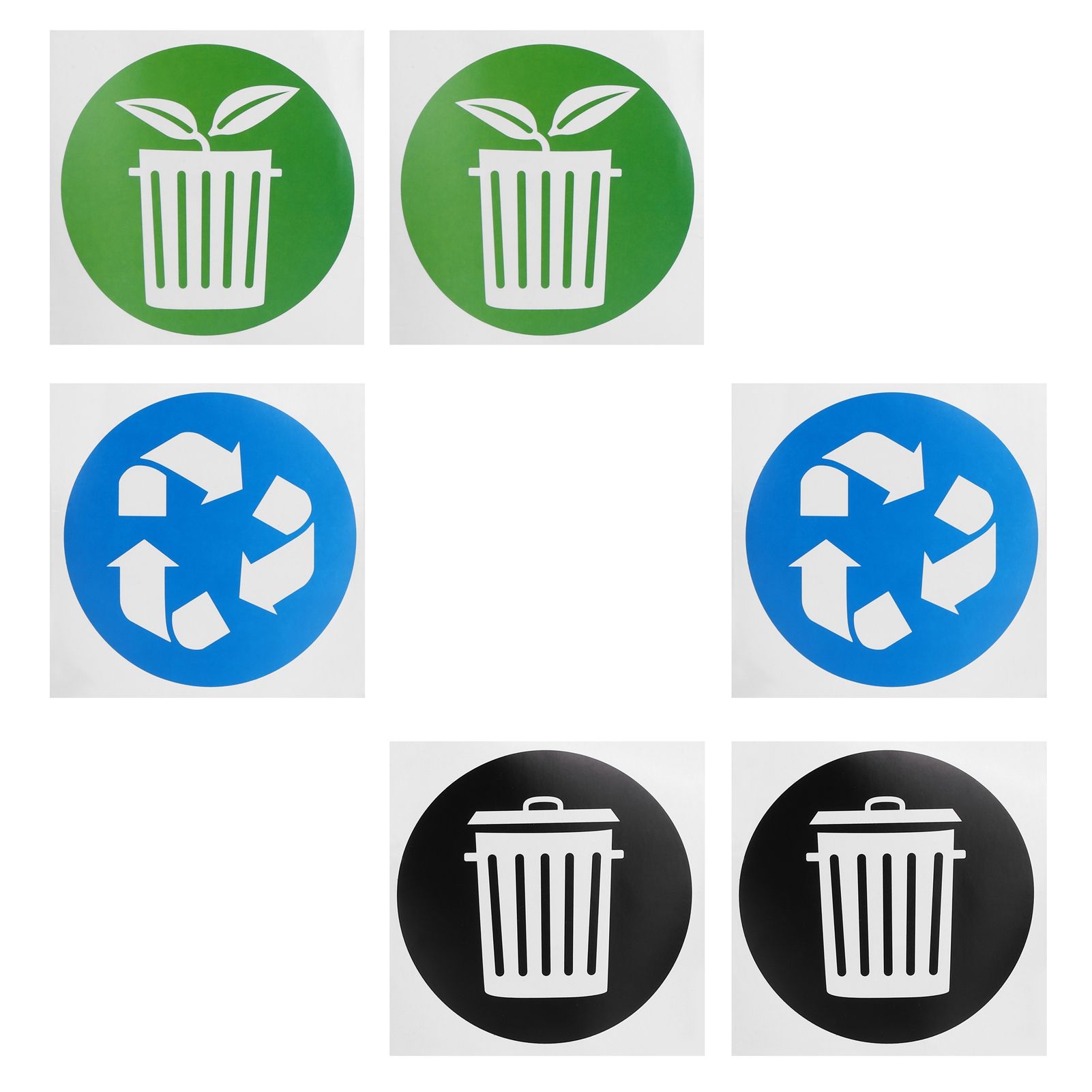 60Pcs/Set Circular Garbage Collection Identification Recycle Decal Dustbin Sticker view 5