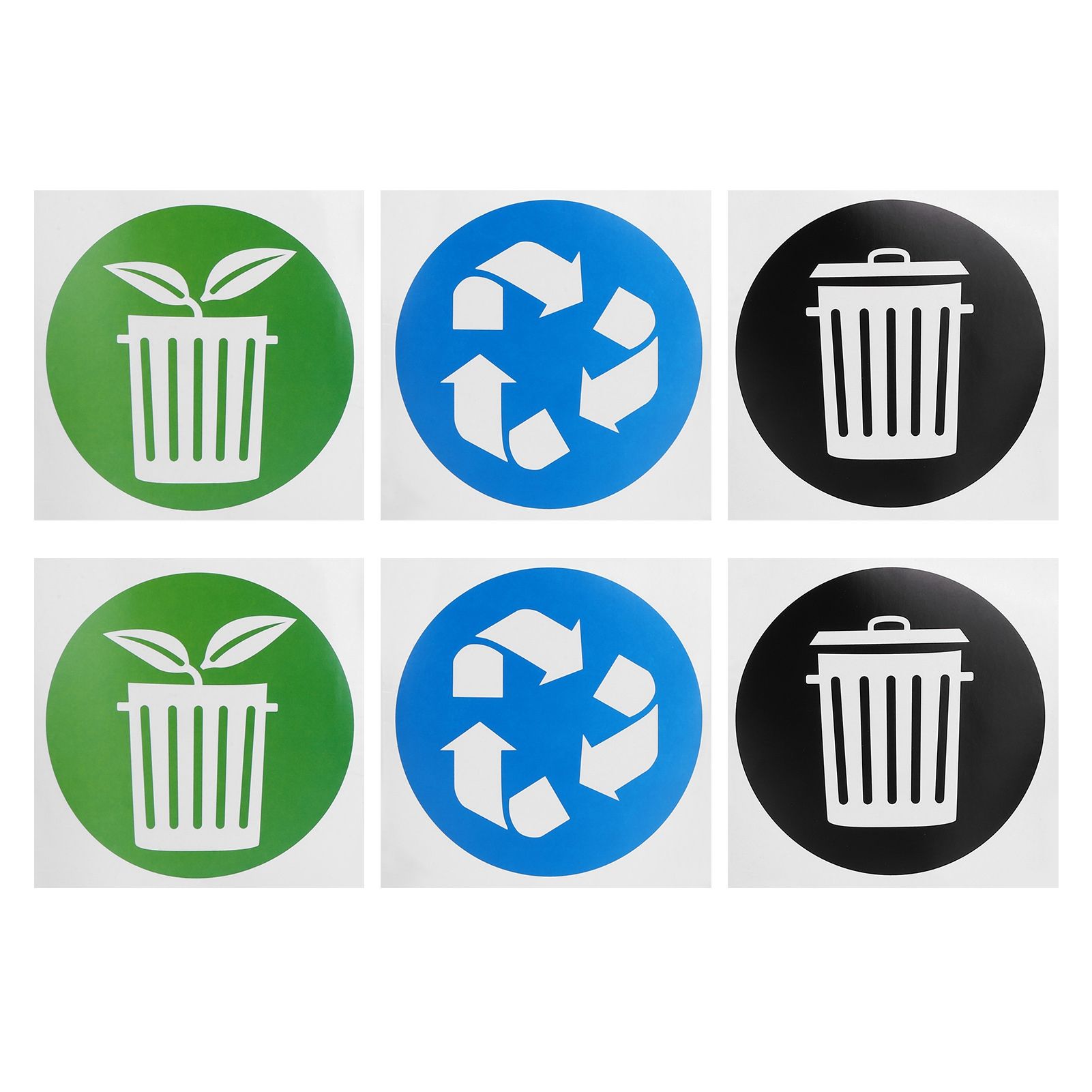 60Pcs/Set Circular Garbage Collection Identification Recycle Decal Dustbin Sticker view 8