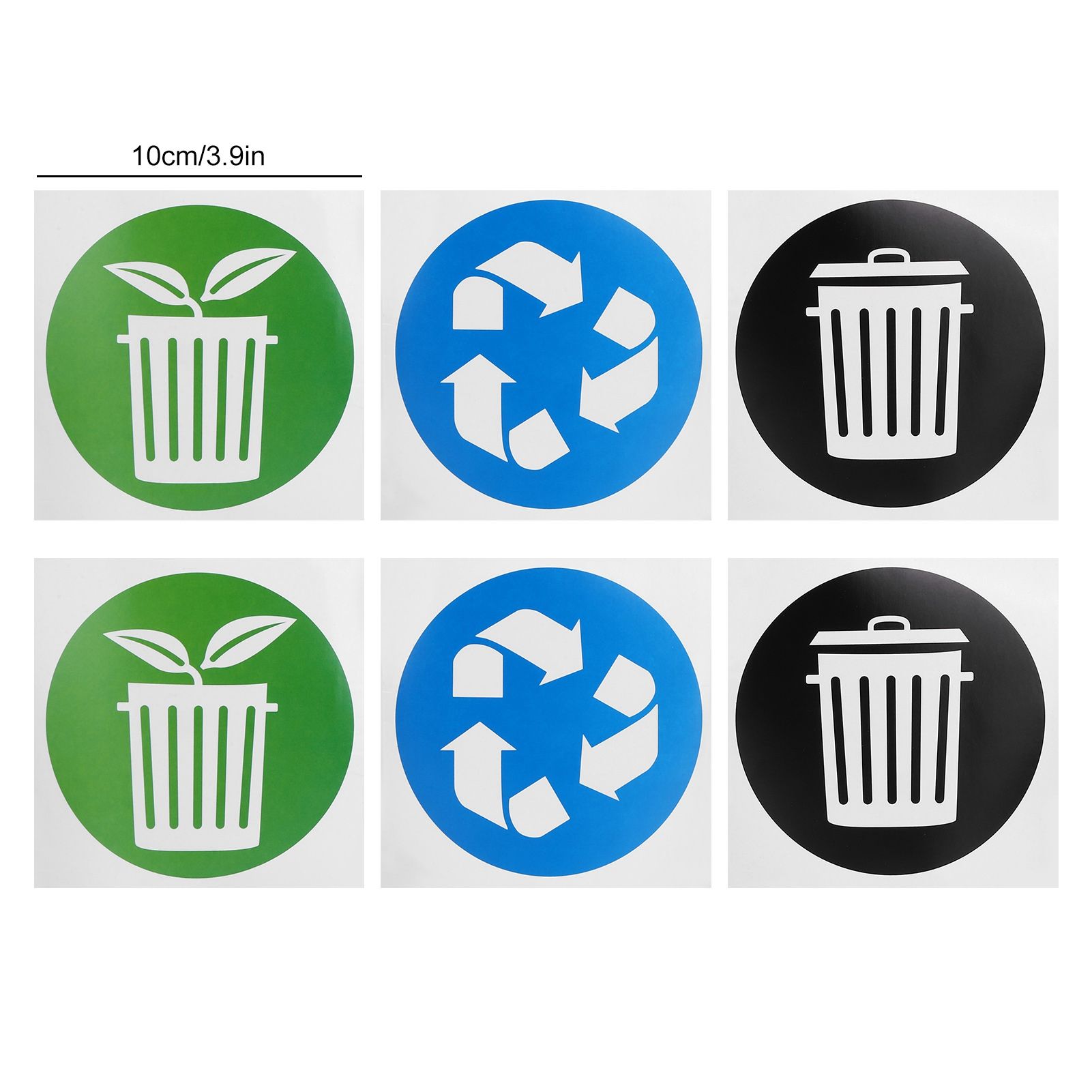 60Pcs/Set Circular Garbage Collection Identification Recycle Decal Dustbin Sticker view 11