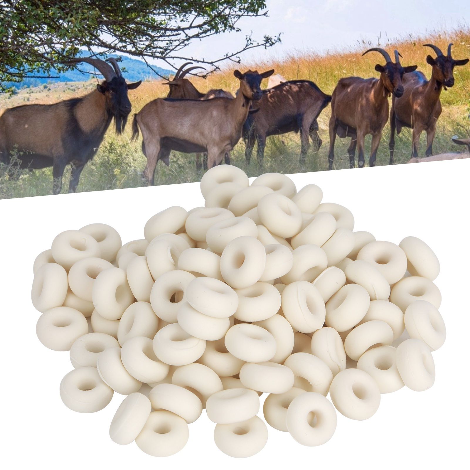 100PCS Pig Cattle Sheep Tail Cutting Castration Rubber Ring Castration Circle view 9