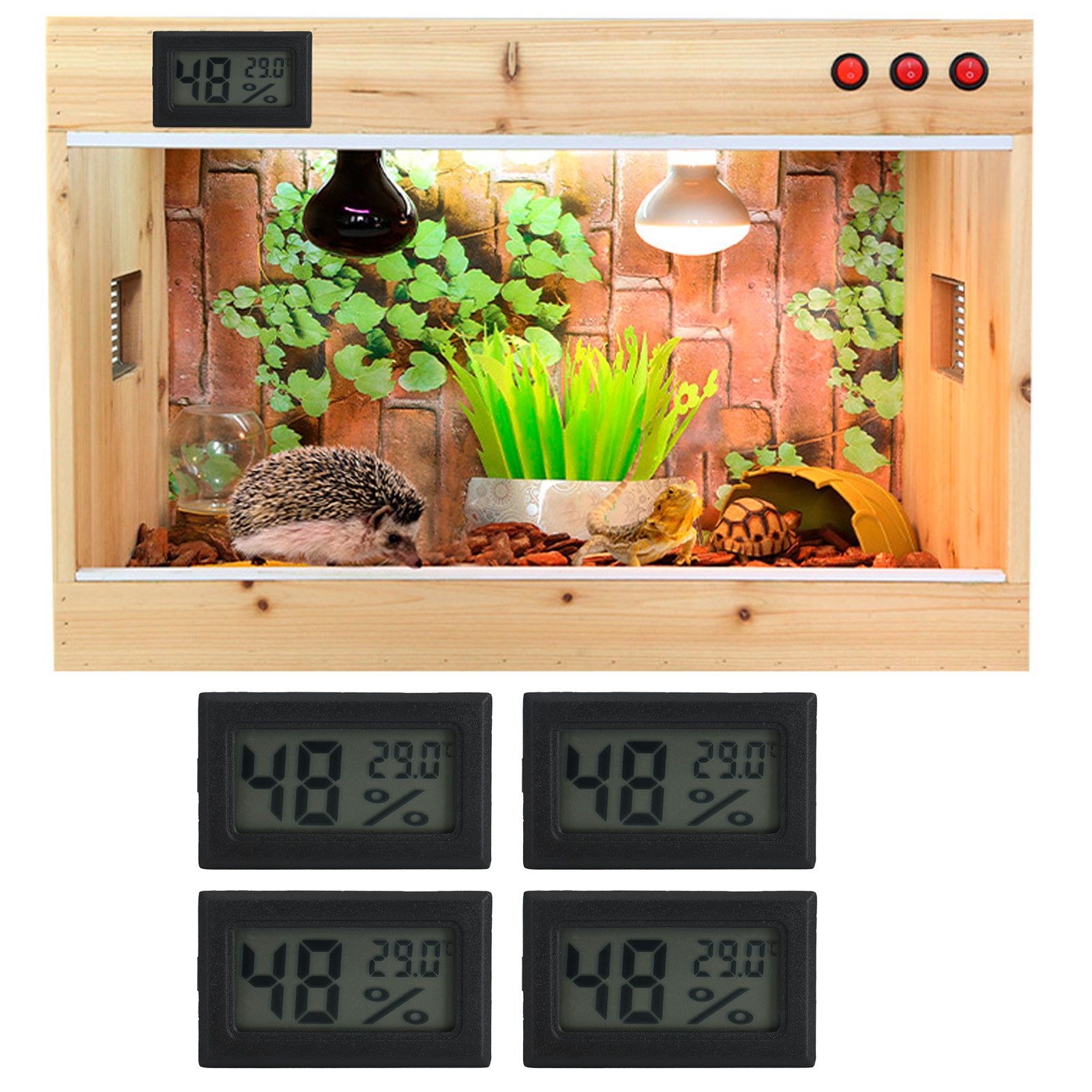 4PCS Mini Embedded Digital Temperature Humidity Meters Gauge Indoor view 10