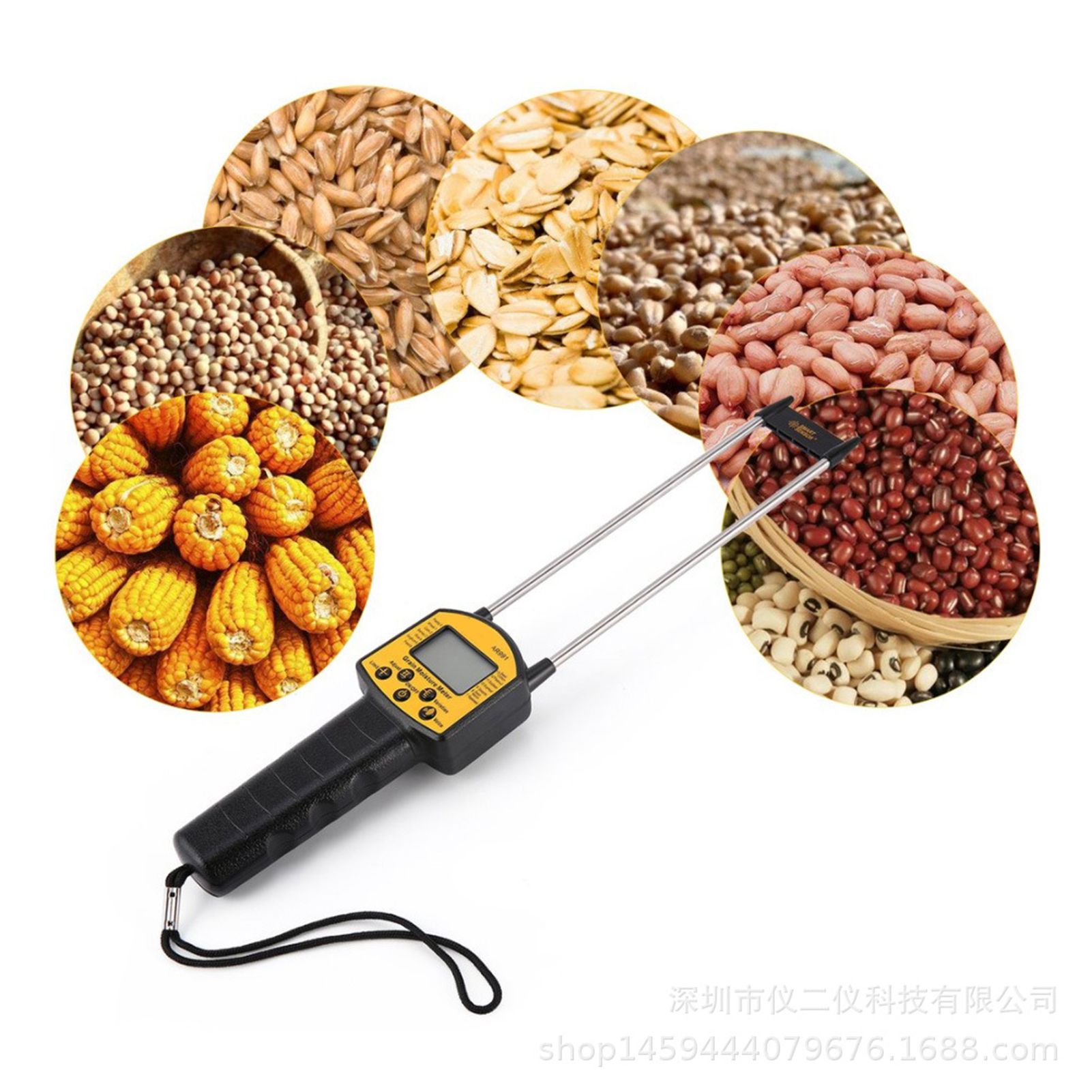 Digital LCD Grain Moisture Meter Corn Stalks Rice Soybean Water Content Analyzer view 9
