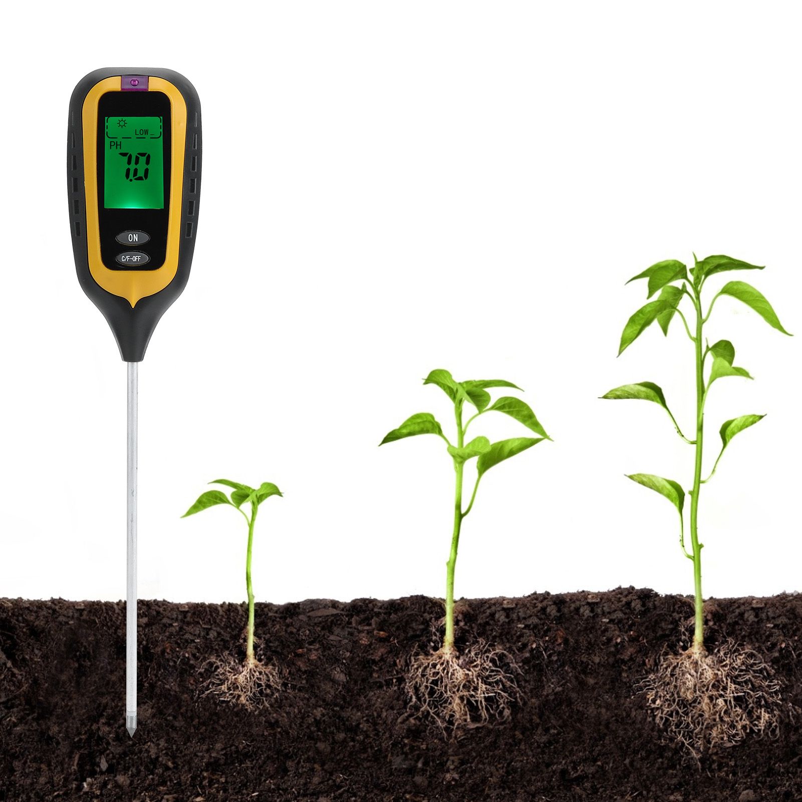 4‑in‑1 Soil Moisture Temperature Light PH Tester Meter Gardening Tools for view 9