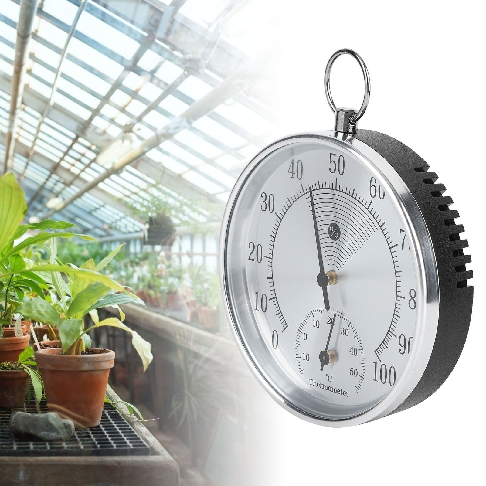10cm Thermometer Hygrometer with Hanging Ring for Indoor Home Warehouse Office view 10