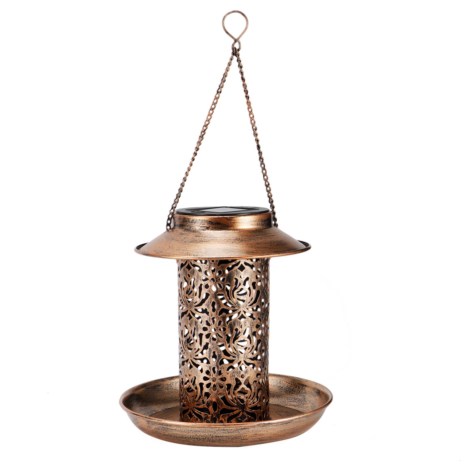 Solar Bird Feeder Solar Powered Garden Light Portable Hanging Hollow Out view 2