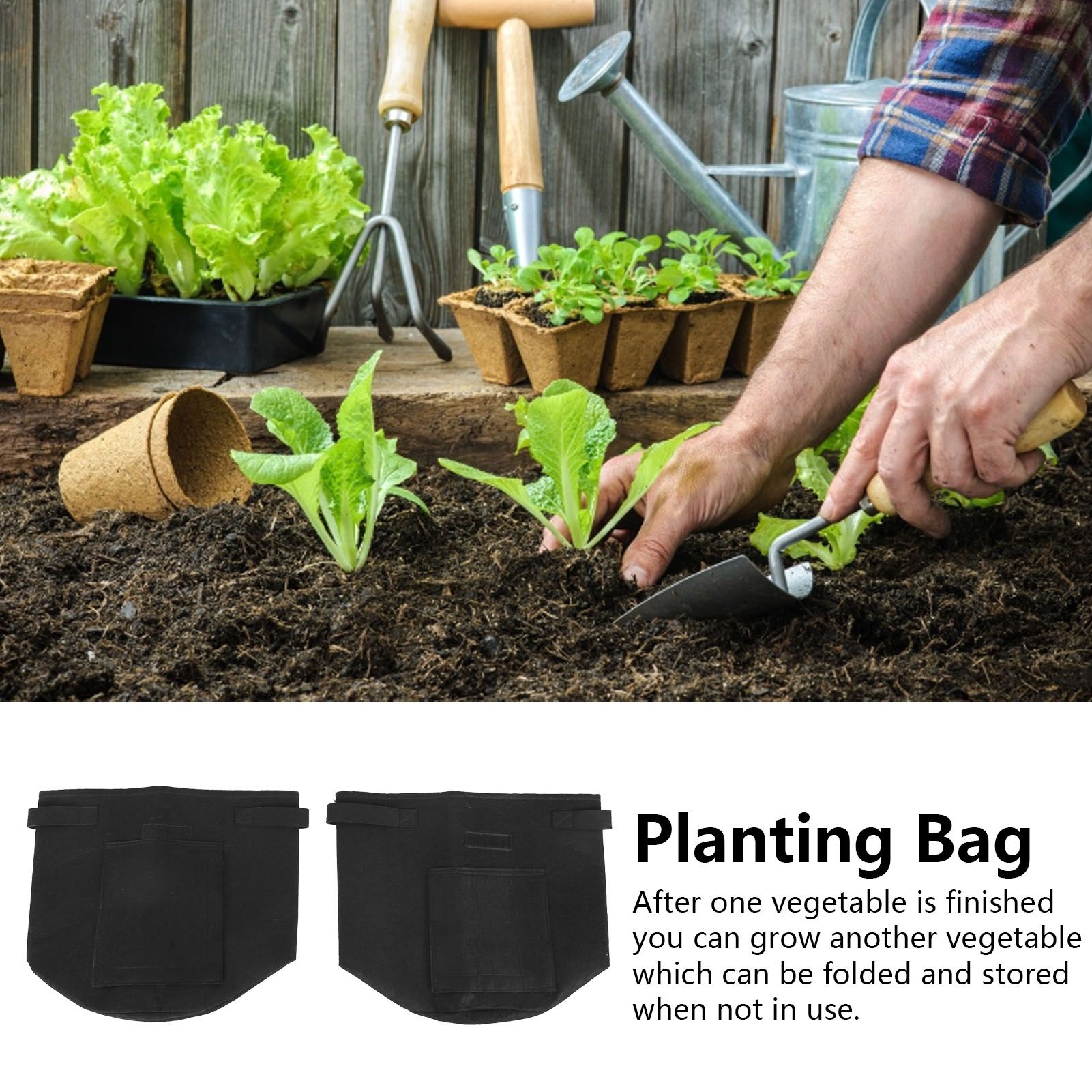 2Pcs Plant Flower Grow Bags Home Garden Tools for Fruit Vegetable Gardening view 12