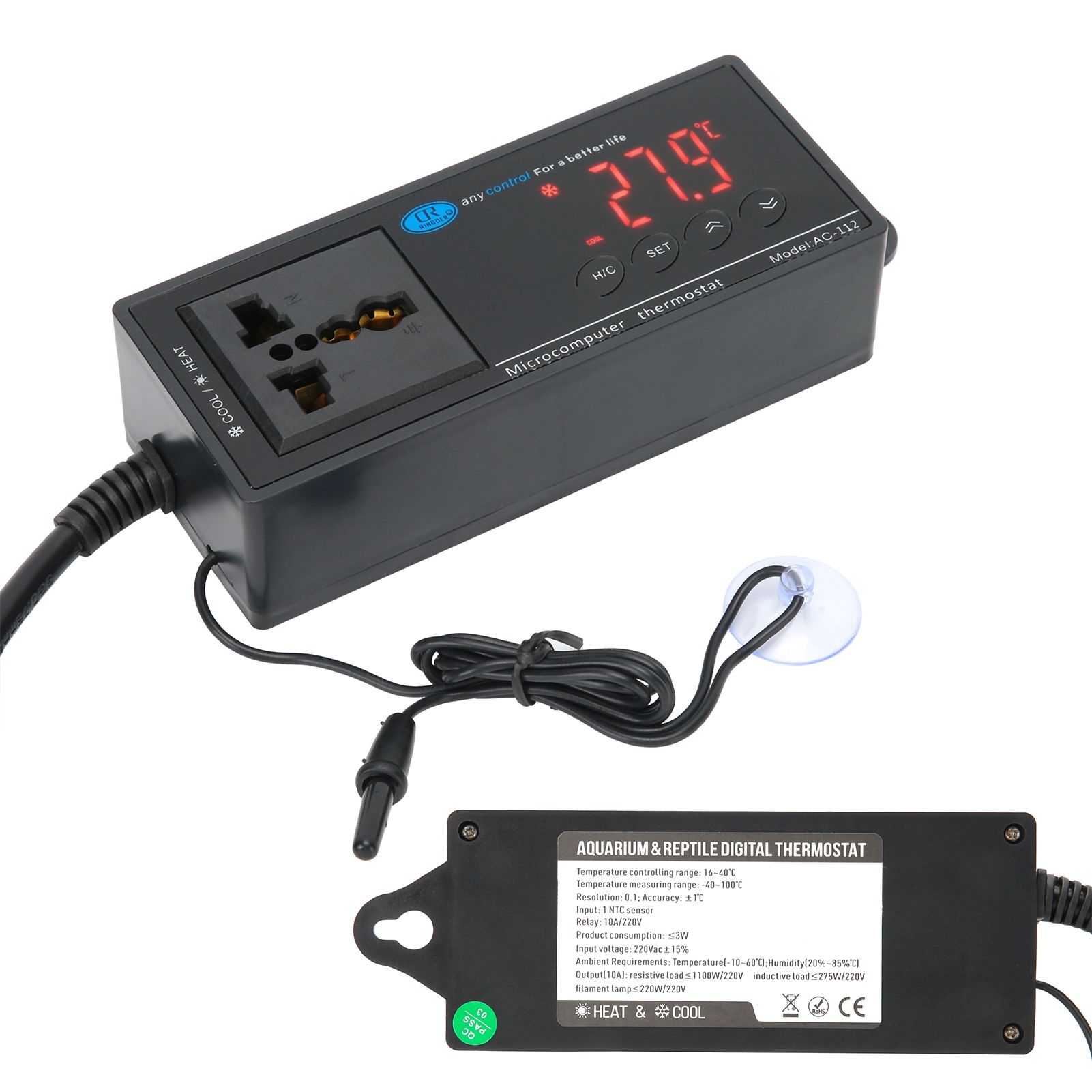 Digital Temperature Controller Thermostat for Reptile Incubator Greenhouse view 8