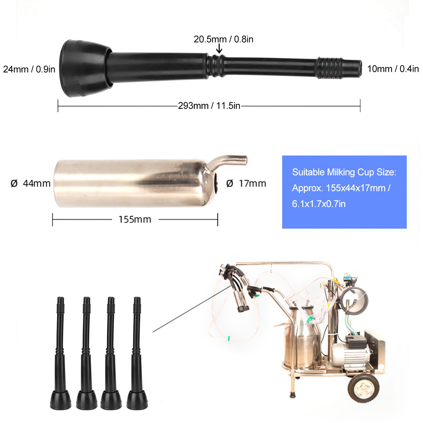 4Pcs Milk Lining Part Rubber Teat Cup Liner Cattle Sheep Milking Machine Accessory view 11