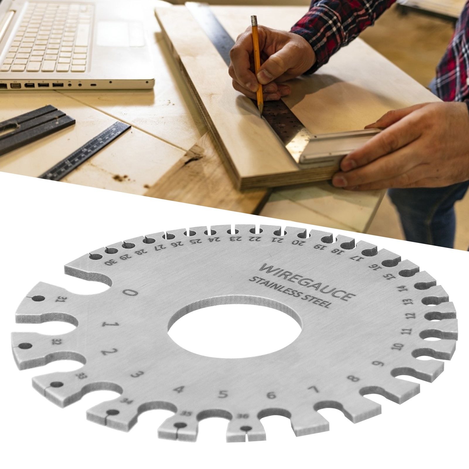 Wire Gauge Measuring Tool Round Stainless Steel Diameter Ruler Gauge view 9