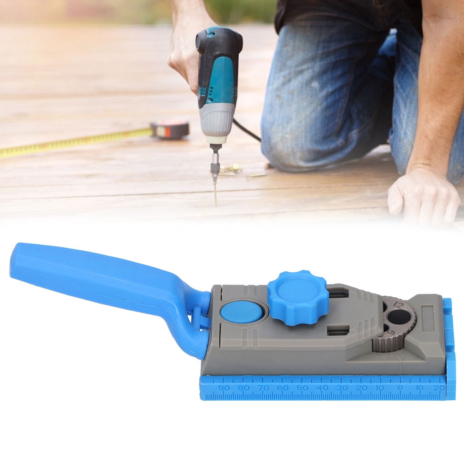 Pocket Hole Jig Kit Drill Guide Wood Doweling Clamping Tools Woodworking Hole view 9