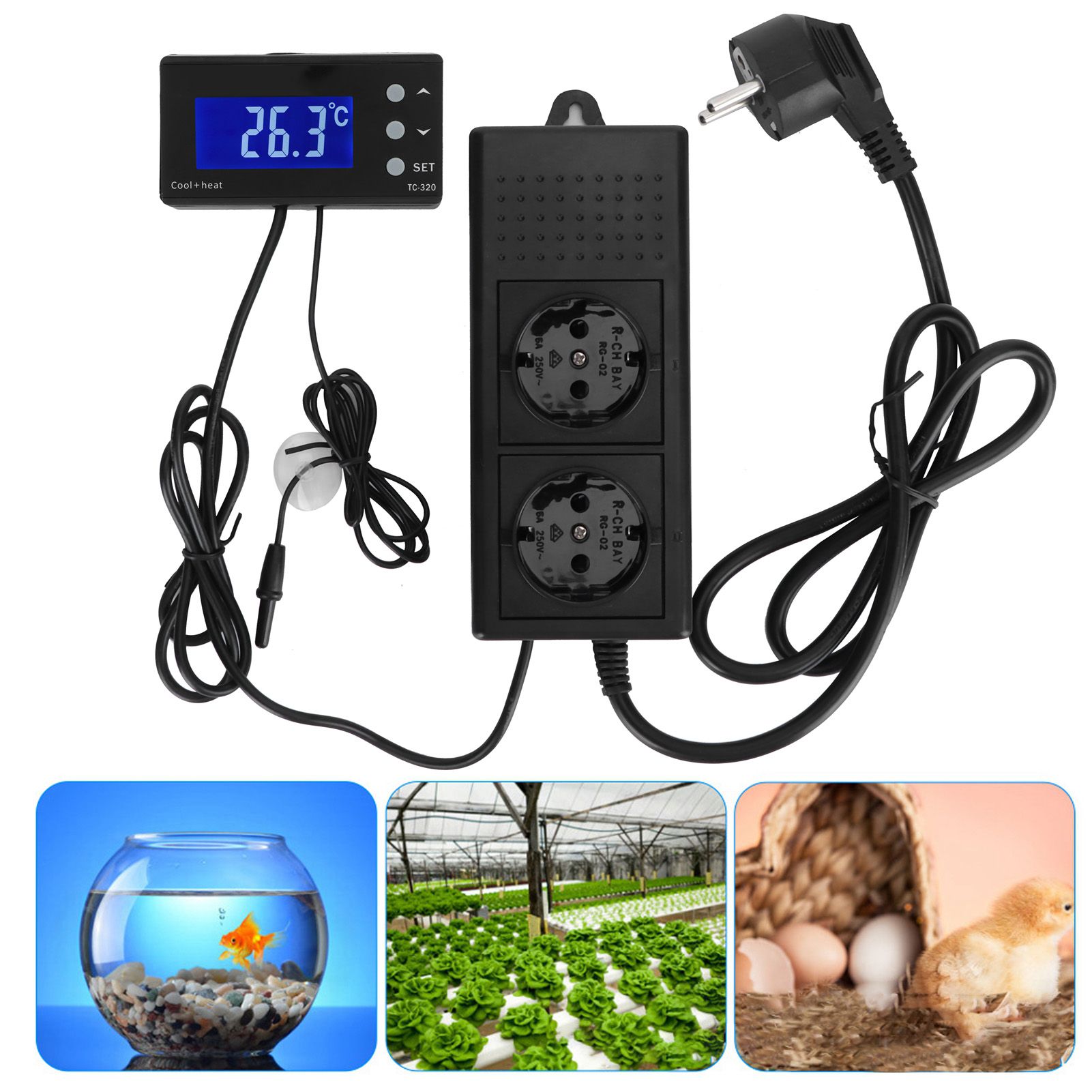 Temperature Controller Thermostat Digital Aquarium Incubator Regulator Controller view 9