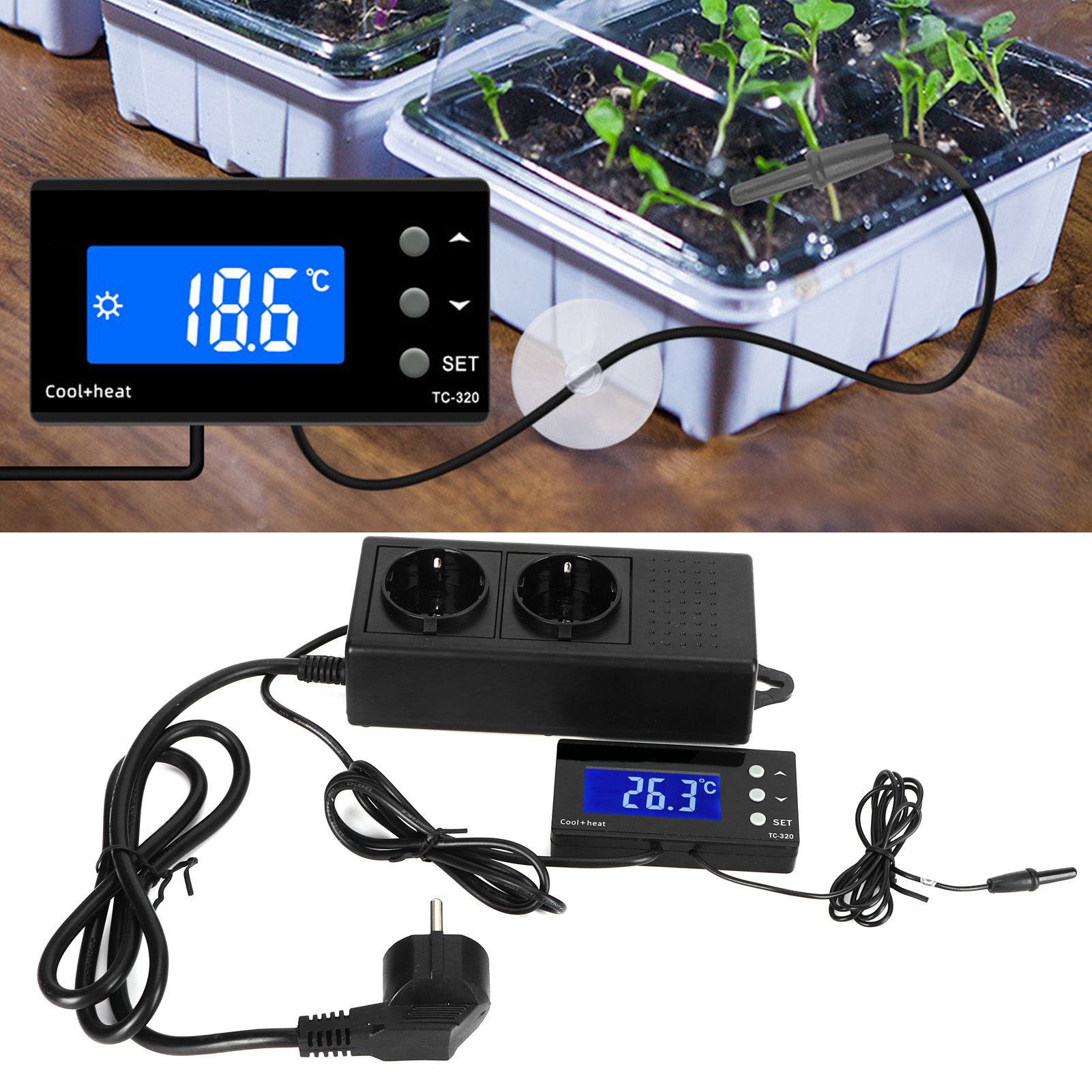 Temperature Controller Thermostat Digital Aquarium Incubator Regulator Controller view 10