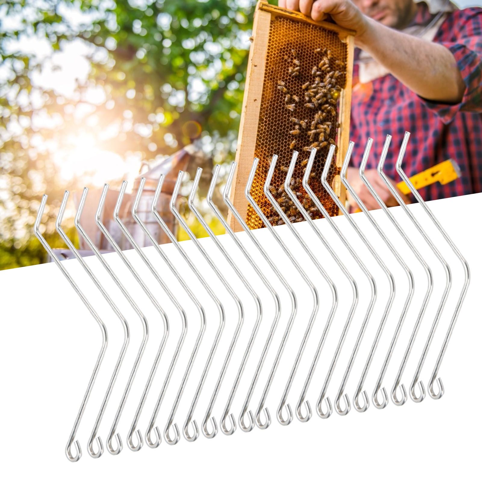 20PCS Stainless Steel Beehive Connectors Bend Wire Holder for Wooden Beehive view 10