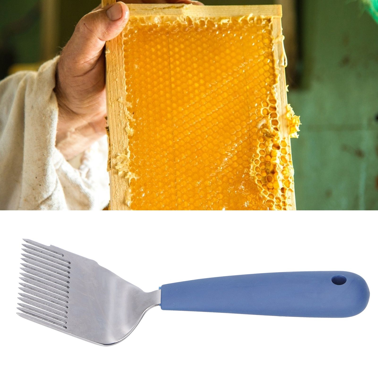 16 Tin Stainless Steel Uncapping Fork Beekeeping Honey Fork Shovel Tool with view 9