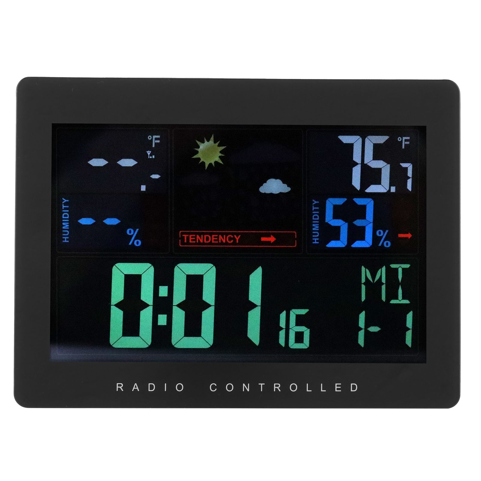 Wireless Thermometer Hygrometer Color Screen Display Digital Weather Clock