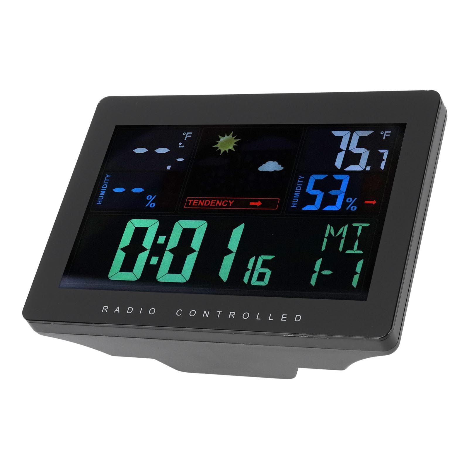 Wireless Thermometer Hygrometer Color Screen Display Digital Weather Clock view 6