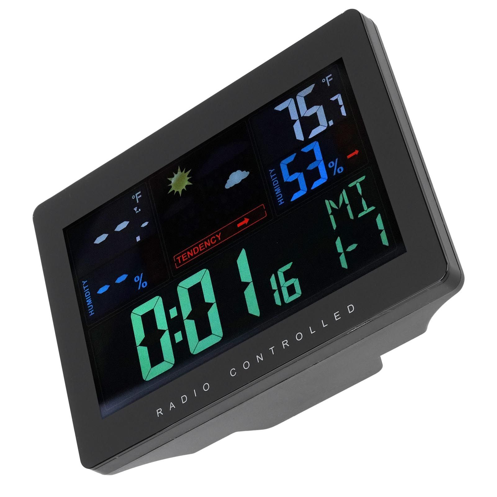 Wireless Thermometer Hygrometer Color Screen Display Digital Weather Clock view 7