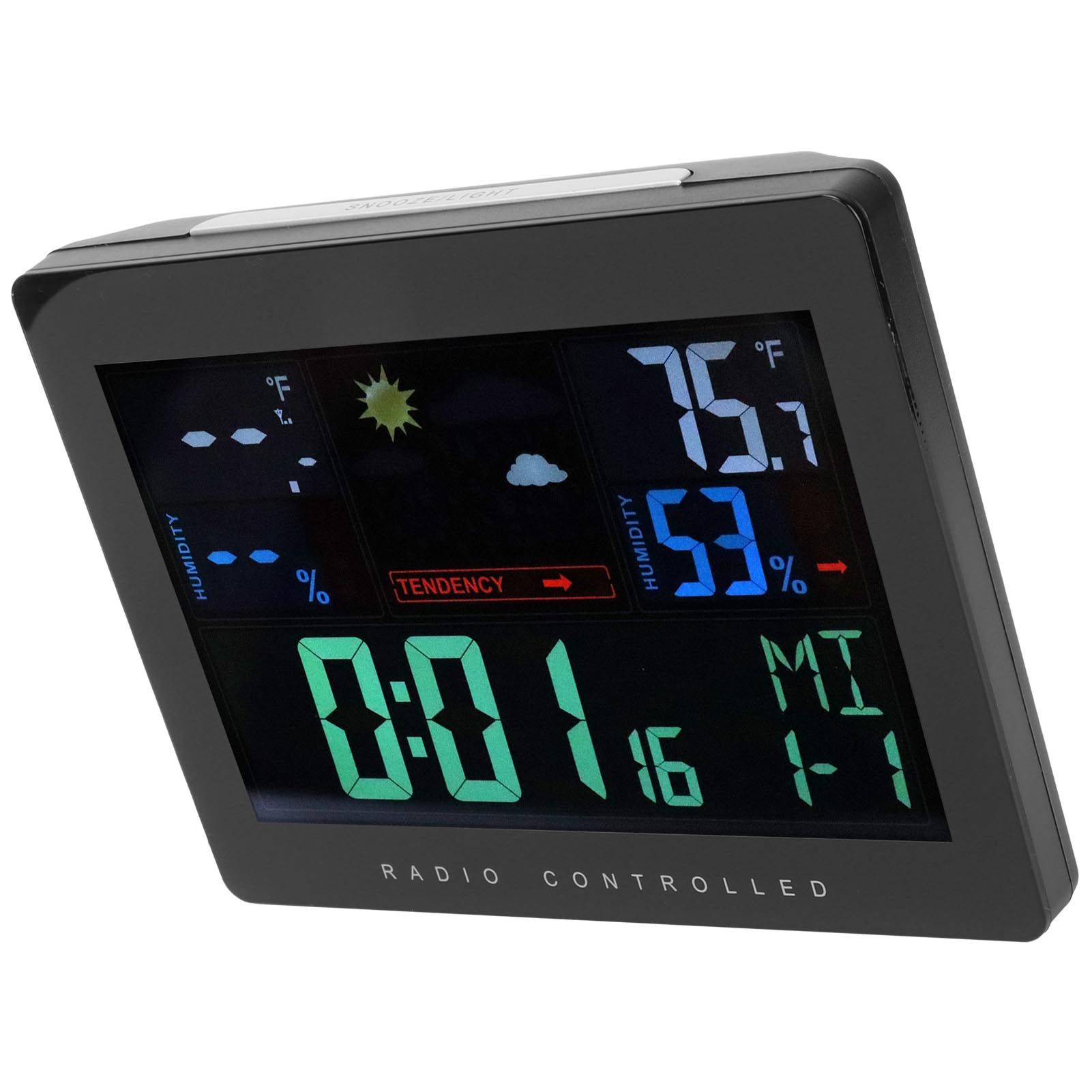 Wireless Thermometer Hygrometer Color Screen Display Digital Weather Clock view 8