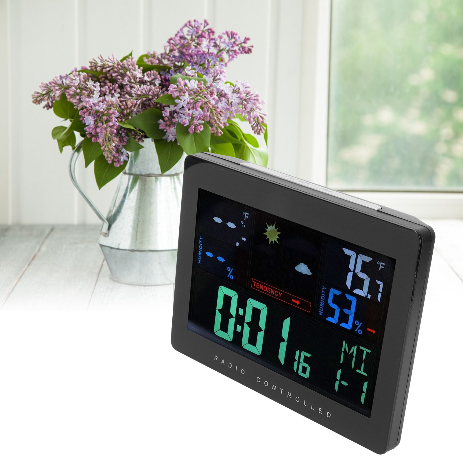 Wireless Thermometer Hygrometer Color Screen Display Digital Weather Clock view 11