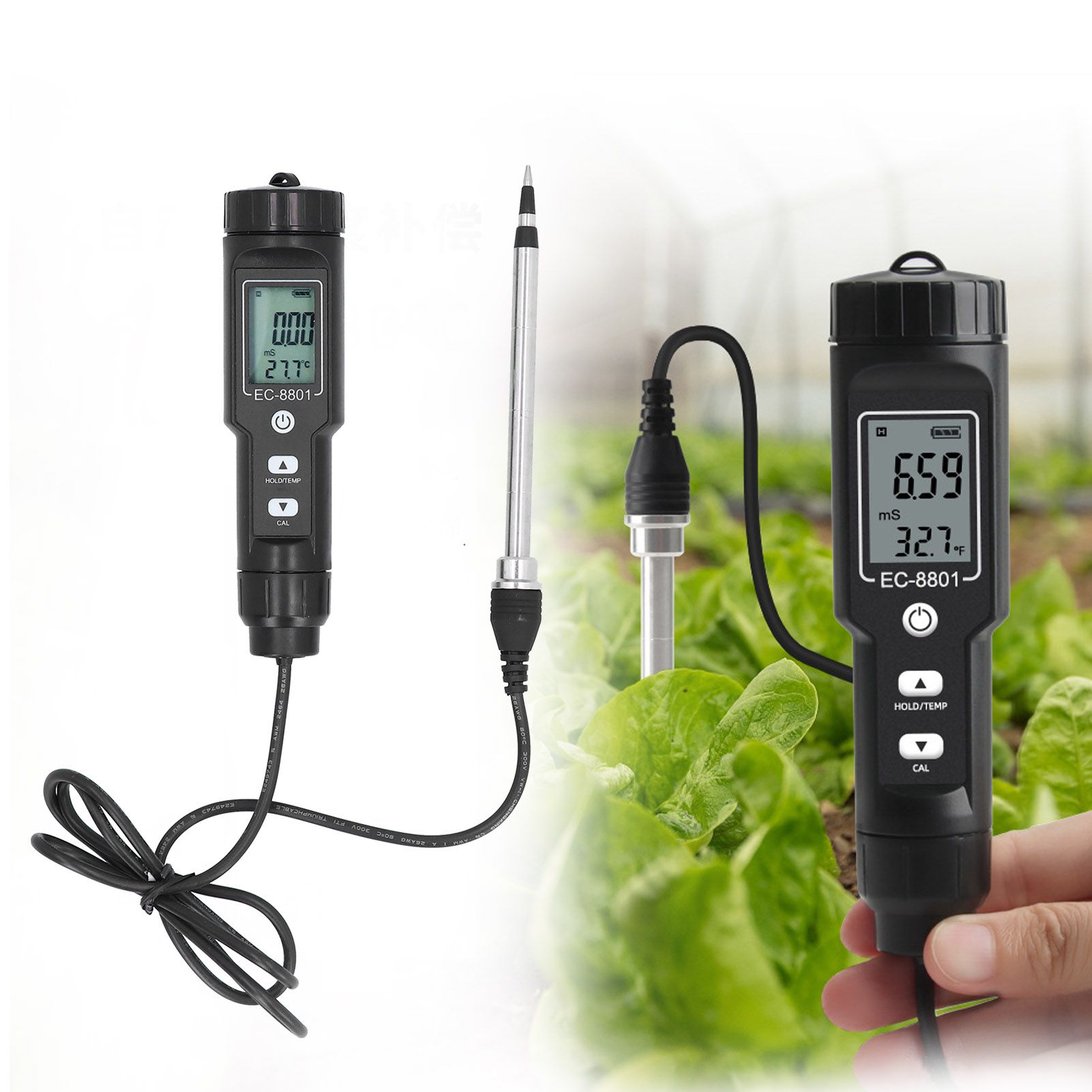 Portable Soil Tester Soil EC Salinity Tester with Probe for Gardening Plants view 11