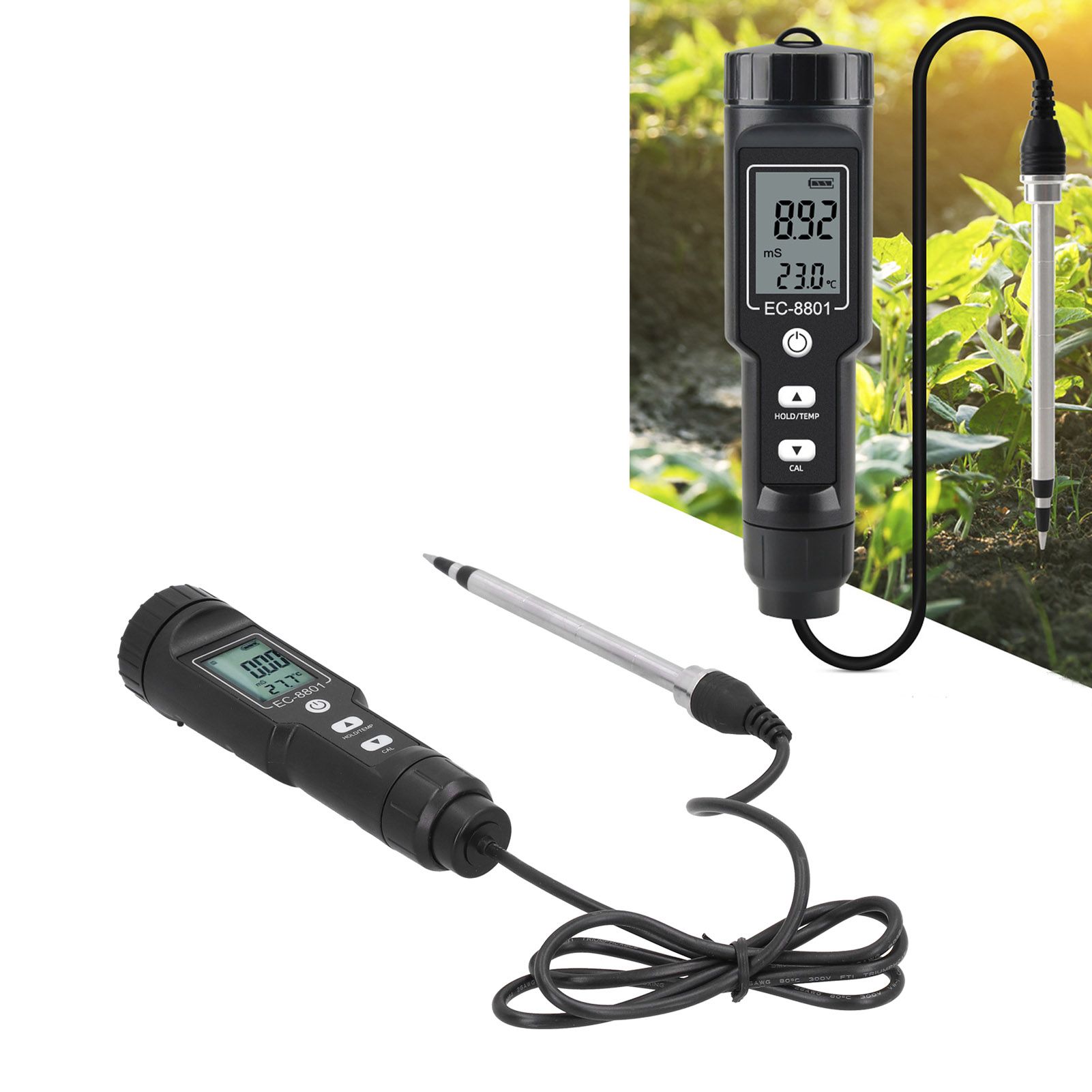 Portable Soil Tester Soil EC Salinity Tester with Probe for Gardening Plants view 12