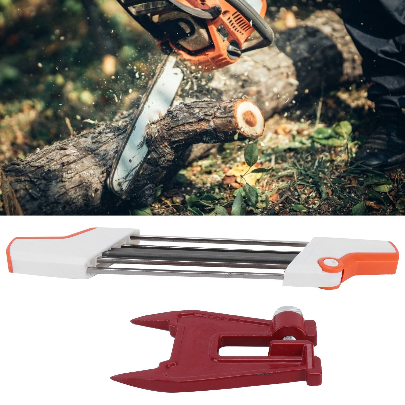 4.8mm Chainsaw Chain Sharpener Sharpening File with Chainsaw Filing Vise Set view 11