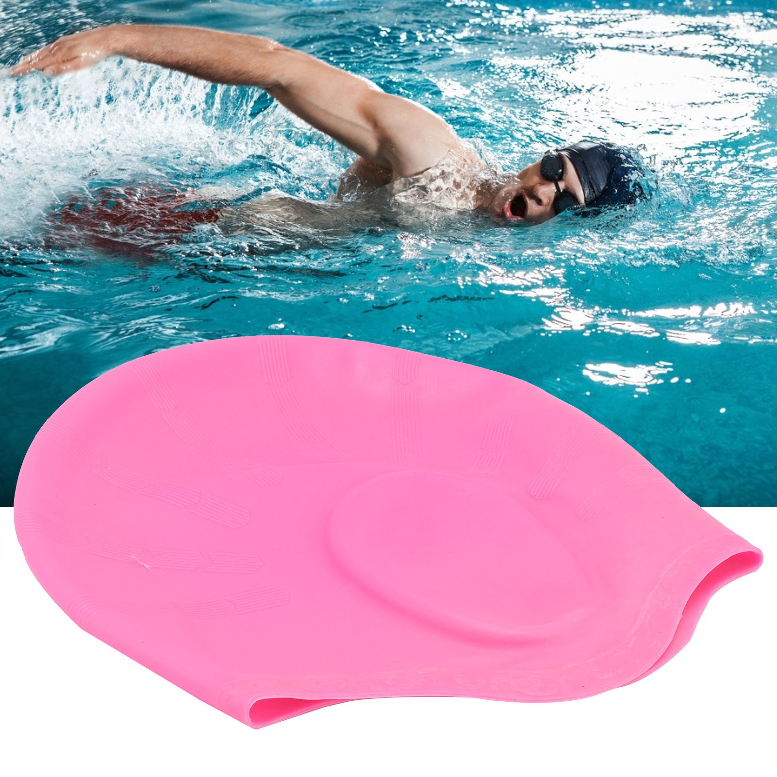Silicone Swimming Cap Ear Protection Three Dimensional Ergonomic Waterproof view 12