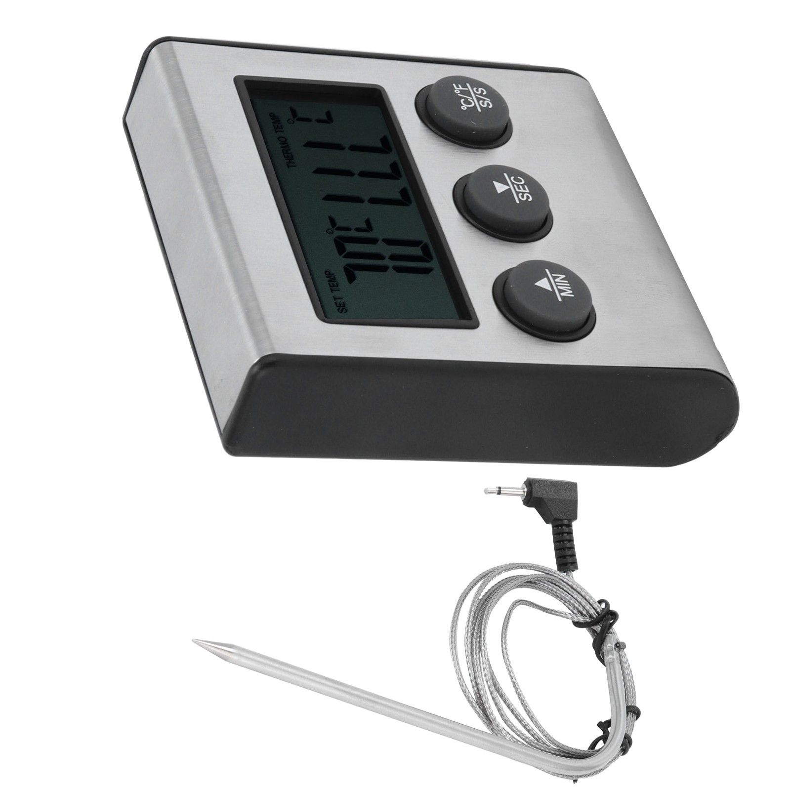 Digital Meat Thermometer Food Temperature Meter with Folding Probe Timer Alarm view 9