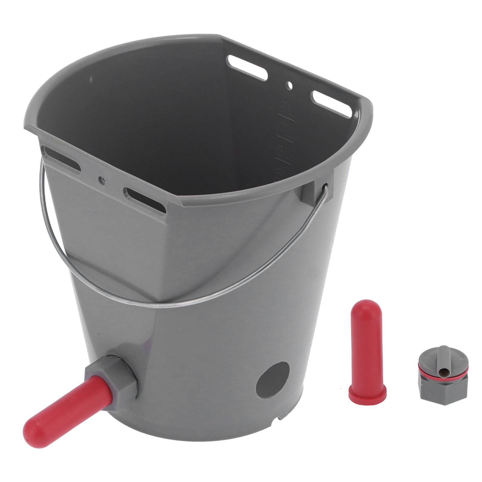 8L Feeder Bucket with 2 Nipple Milk Feeding Barrel Livestock Farm Accessory view 2