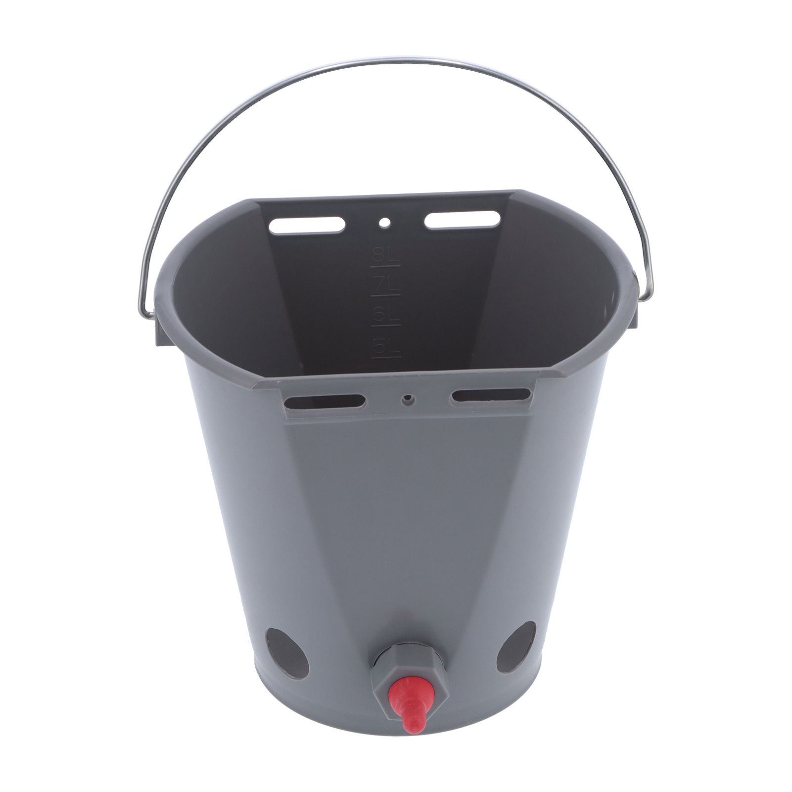 8L Feeder Bucket Farm Livestock FoodGrade Plastic Feeding Barrel with 5 view 2