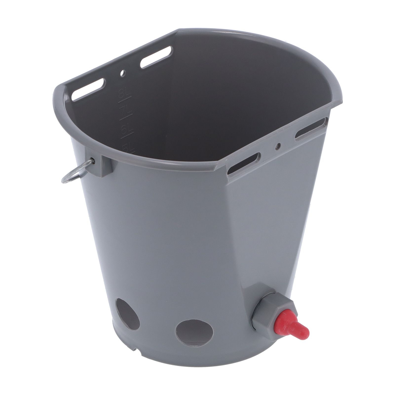 8L Feeder Bucket Farm Livestock FoodGrade Plastic Feeding Barrel with 5 view 3