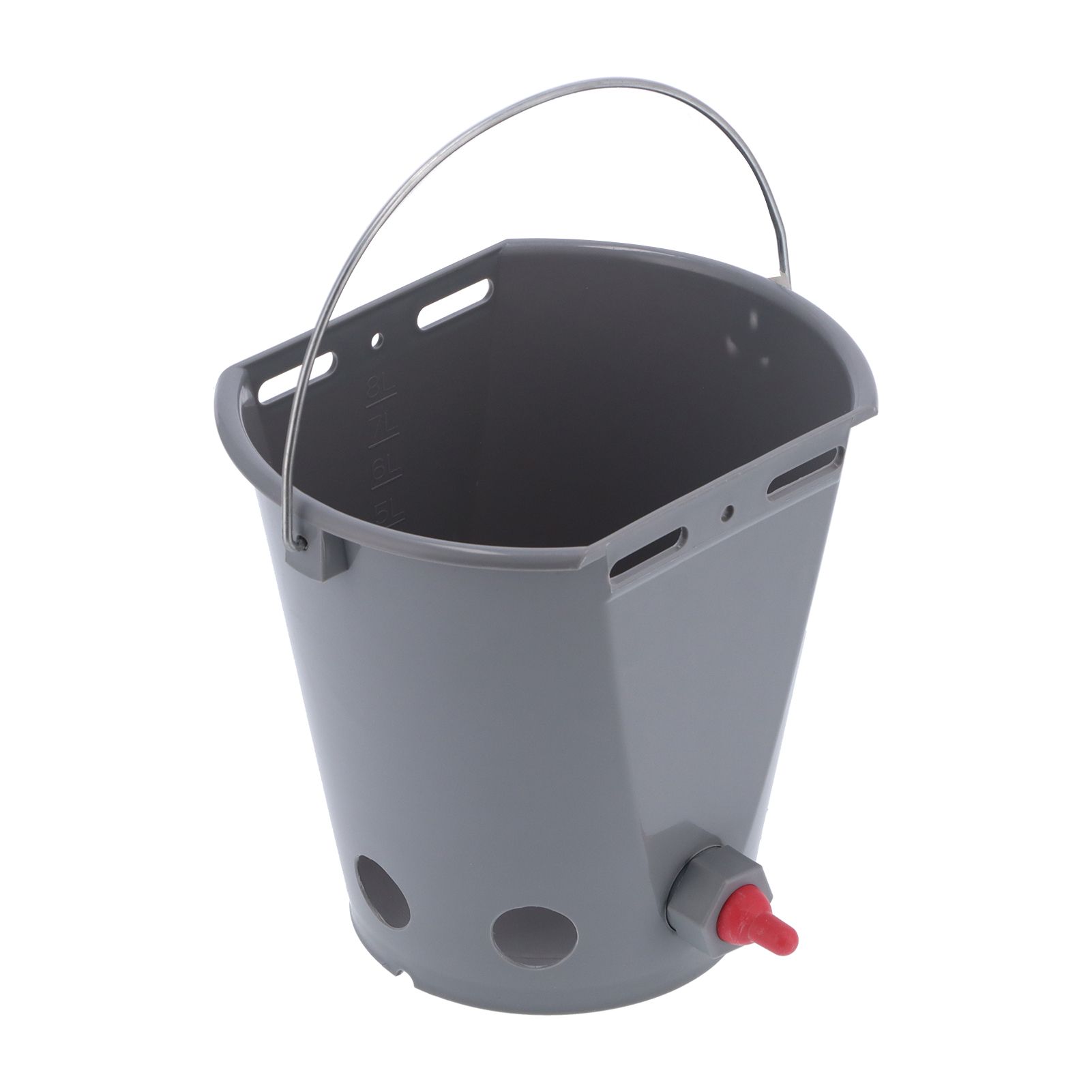 8L Feeder Bucket Farm Livestock FoodGrade Plastic Feeding Barrel with 5 view 5