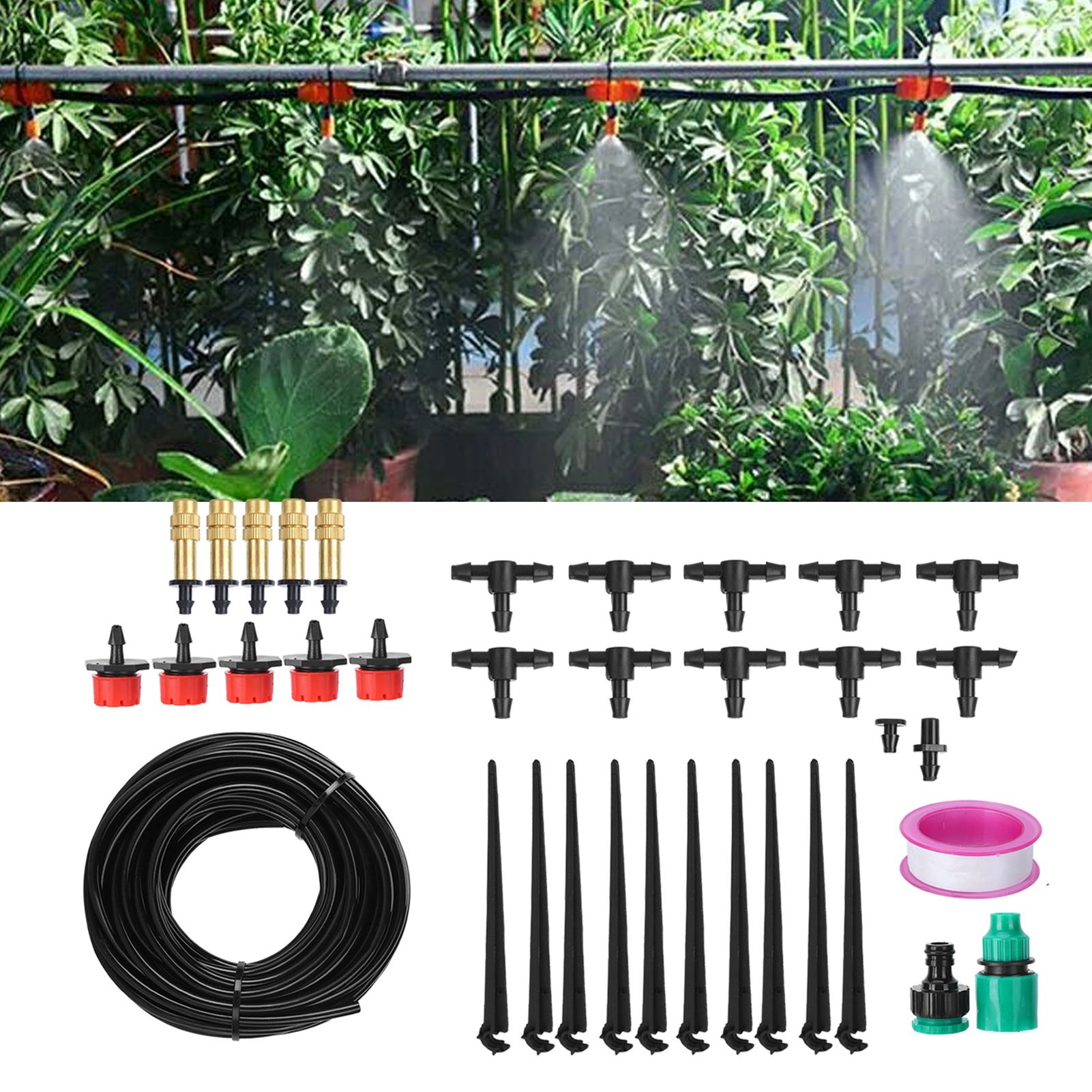 10m Micro Automatic Drip Irrigation Kit Watering Sprayer Nozzle System for view 11