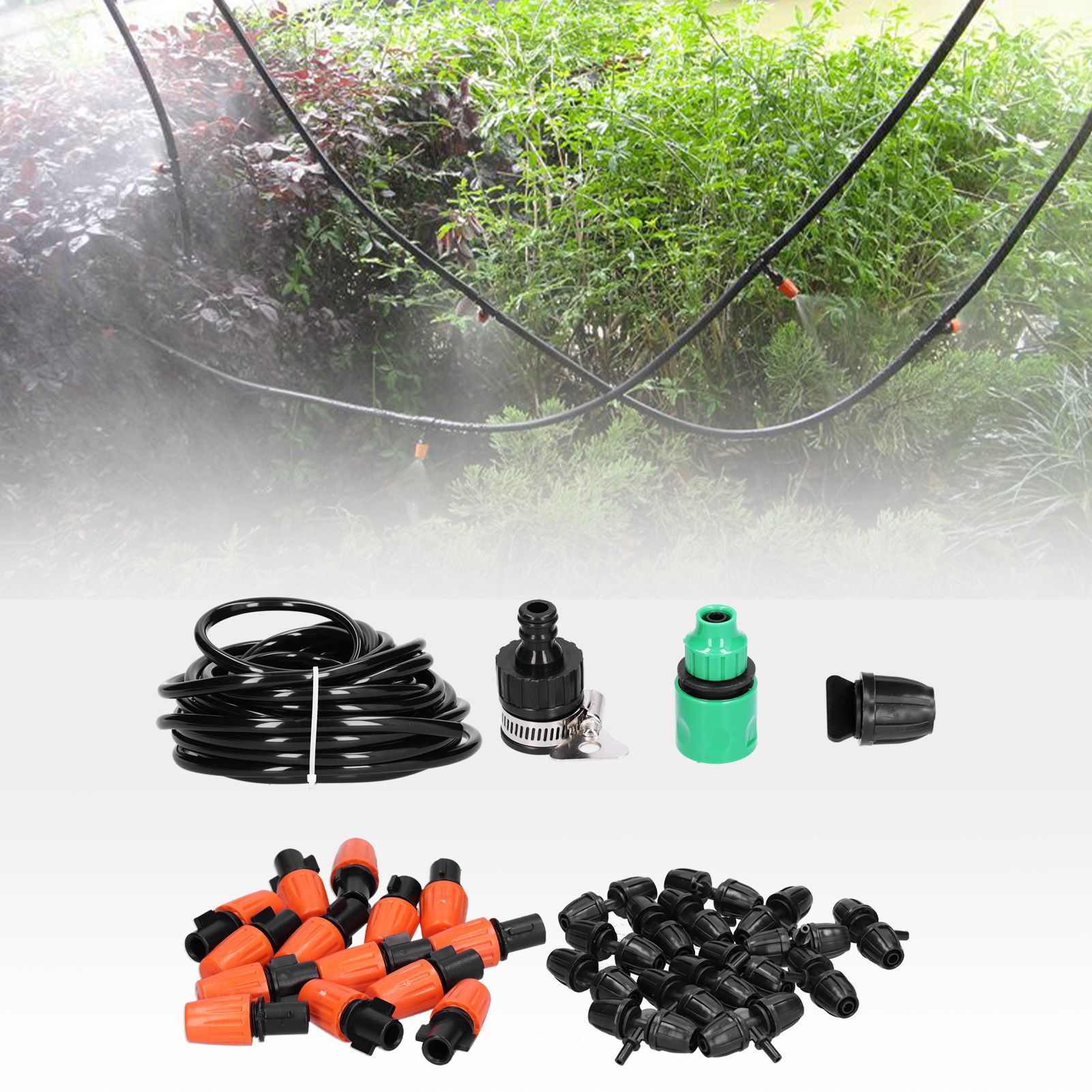 Automatic Watering System Atomizing Mist Sprinkler Nozzles 8/11 Hose Set for view 11