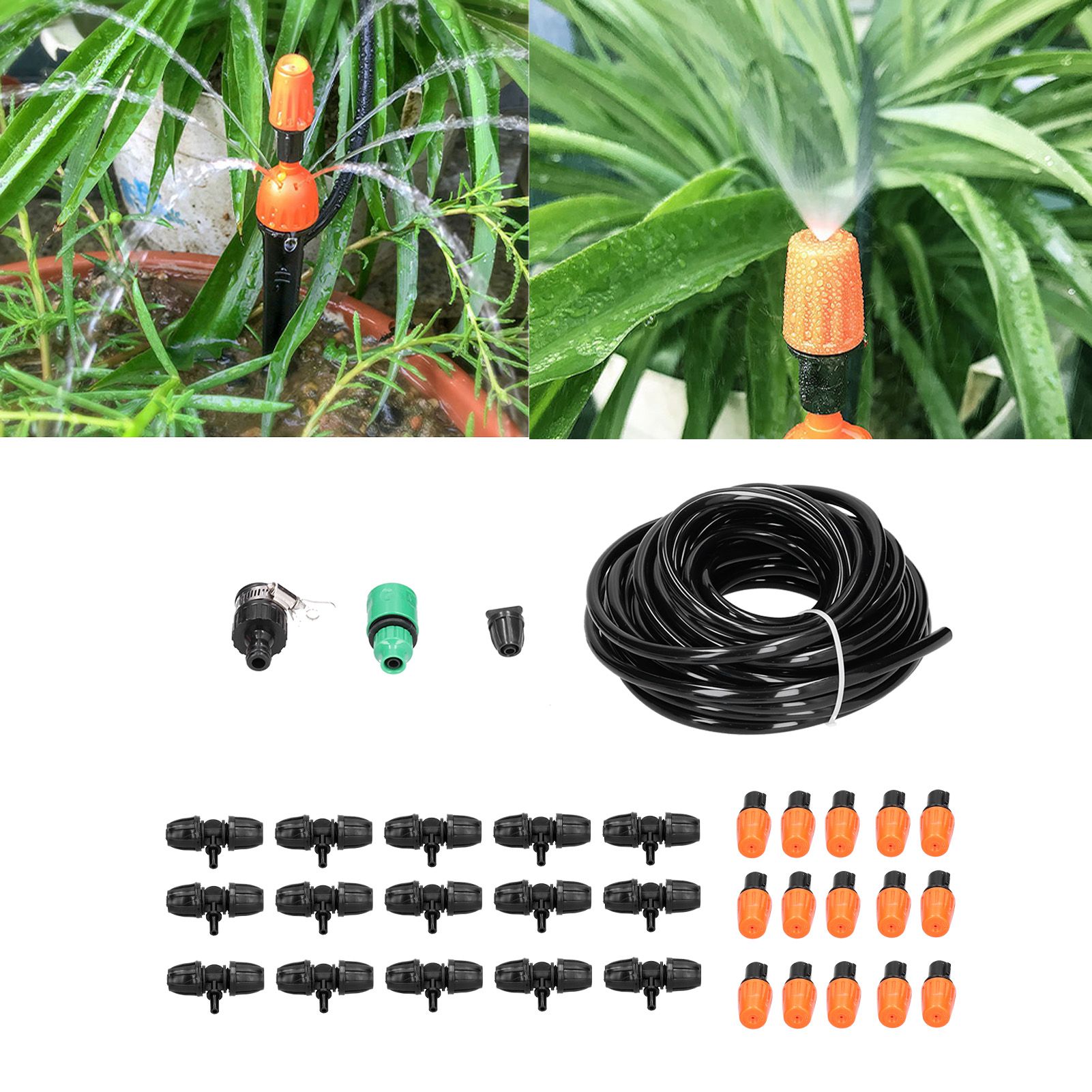 Automatic Watering System Atomizing Mist Sprinkler Nozzles 8/11 Hose Set for view 12
