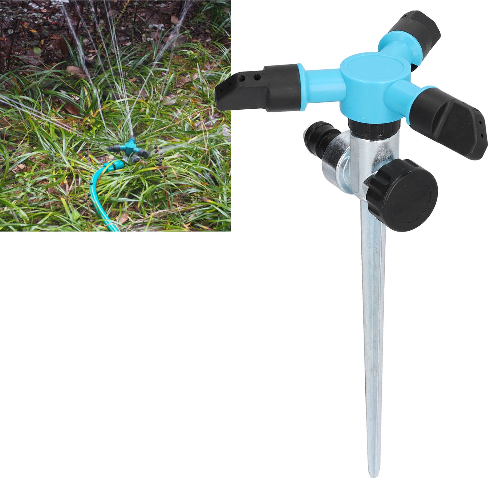 360 Degree Automatic Rotating Sprinkler 3-Arm Watering Nozzle Irrigation view 11