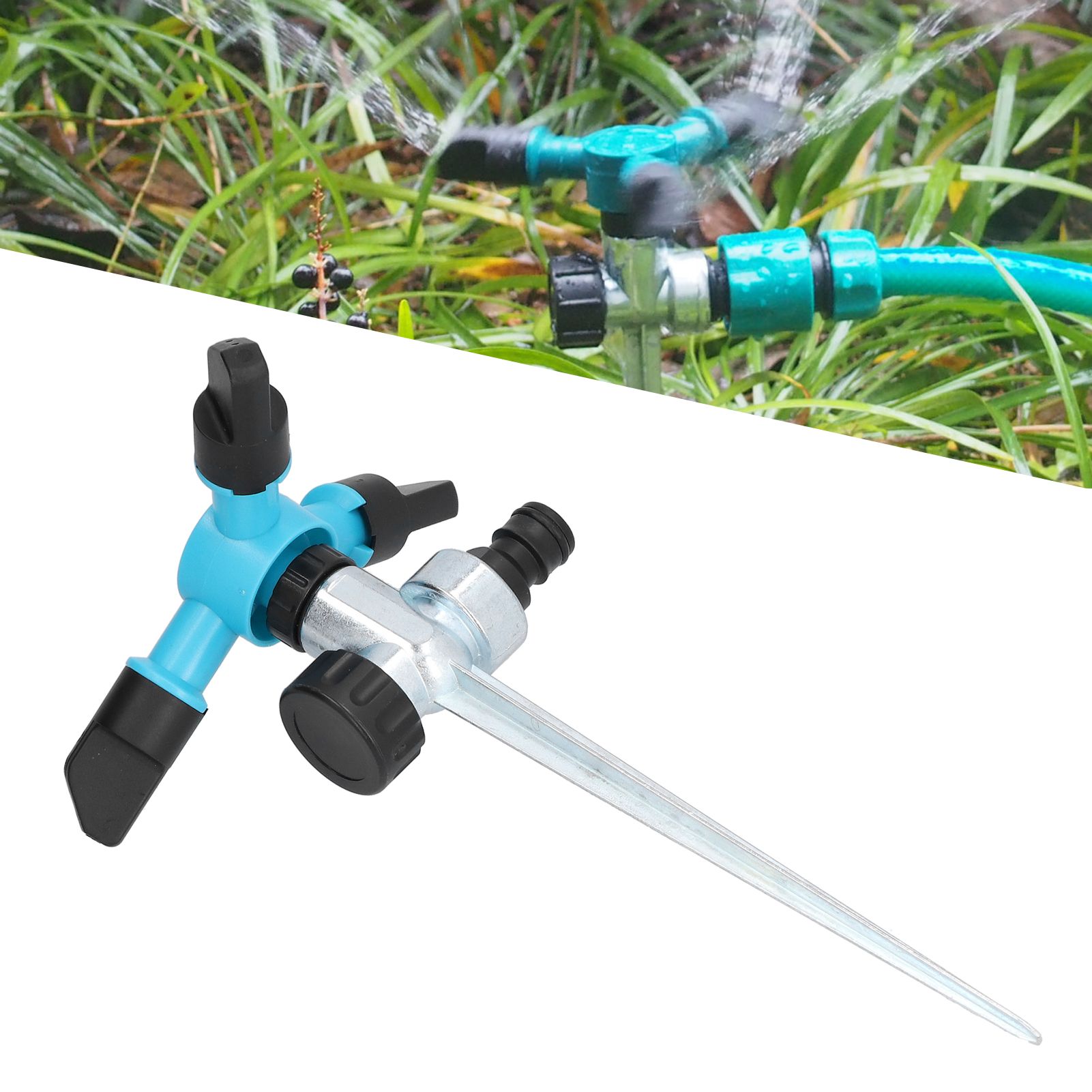 360 Degree Automatic Rotating Sprinkler 3-Arm Watering Nozzle Irrigation view 12