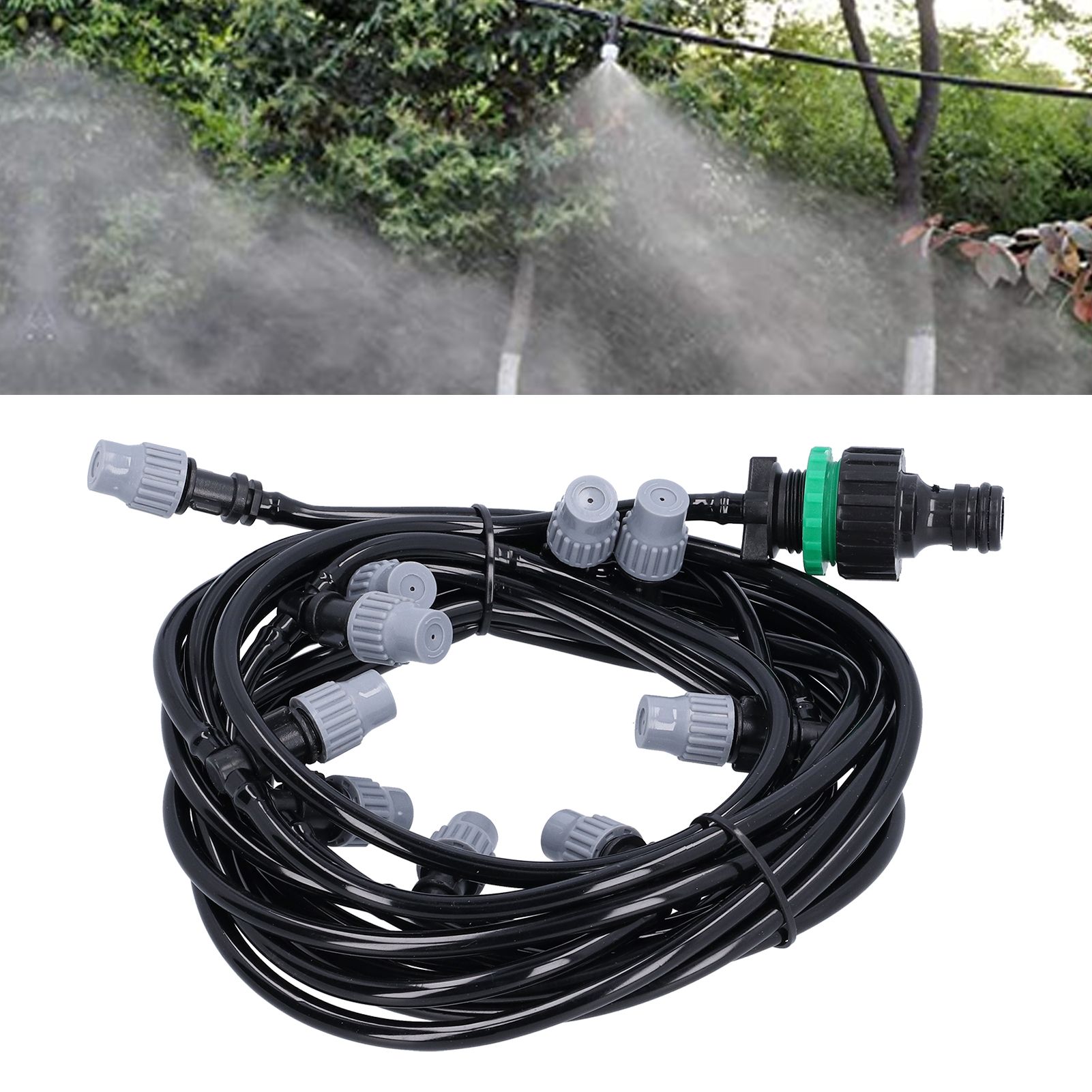 10m / 32.8ft 4/7 Irrigation Hose with 10 Misting Sprayer Nozzles Garden view 11